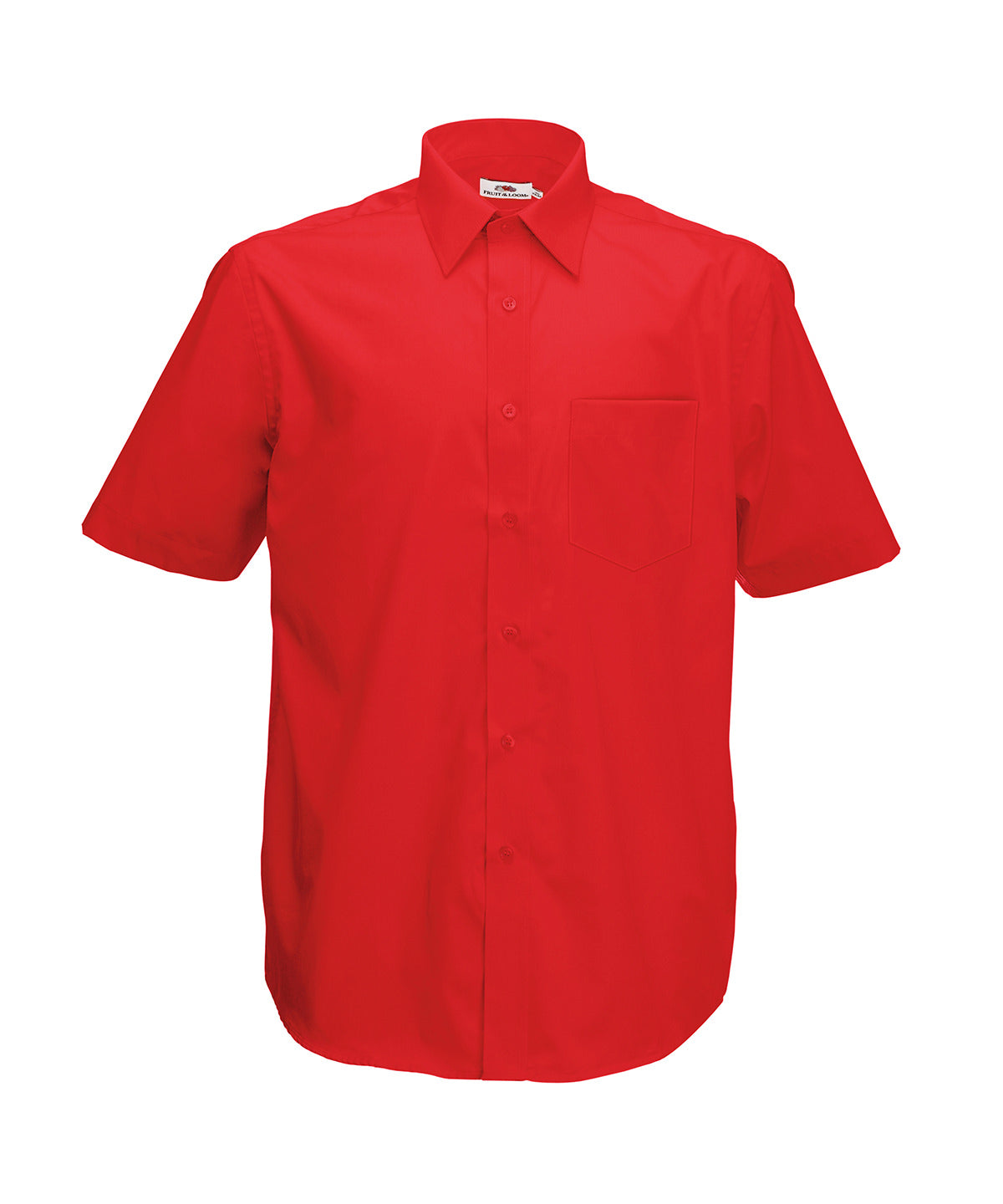 Red - Poplin short sleeve shirt - GarmentEmbroidery