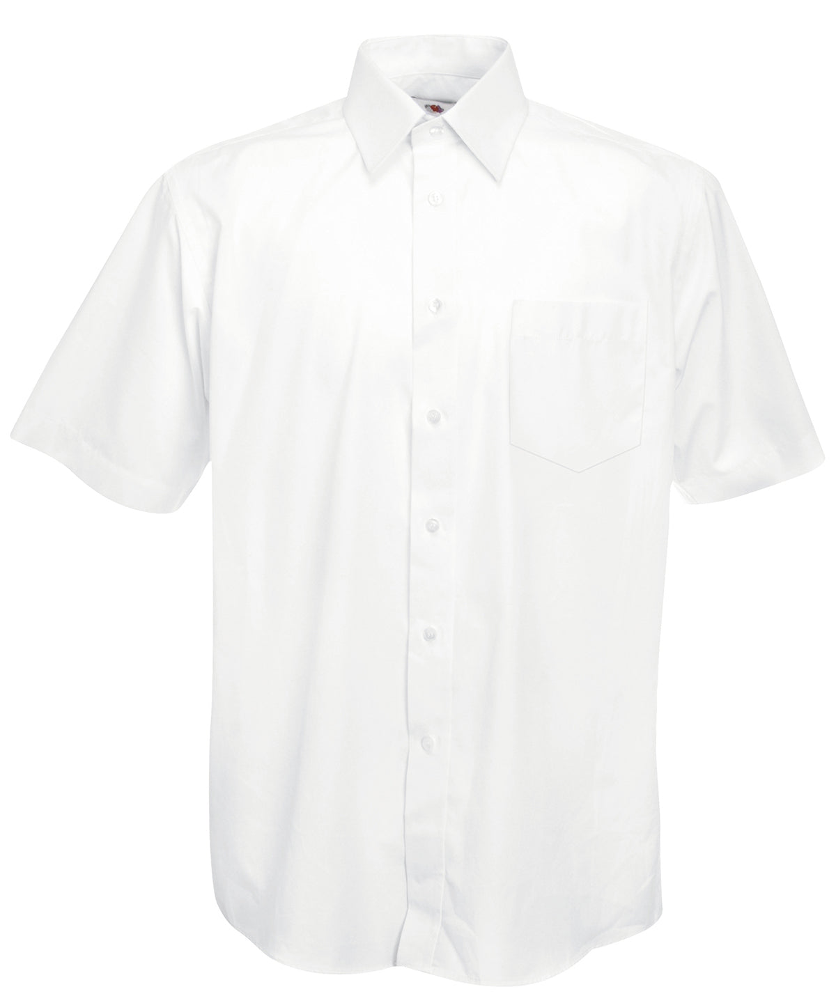 White - Poplin short sleeve shirt - GarmentEmbroidery