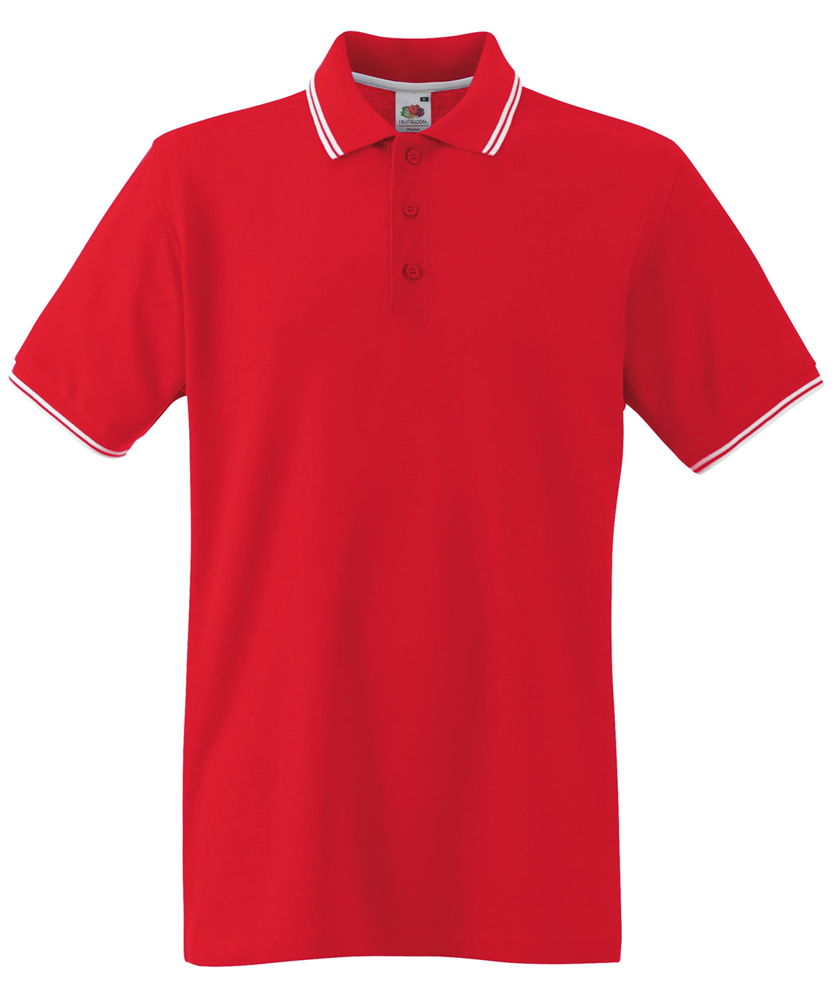Red/White - Tipped polo - GarmentEmbroidery