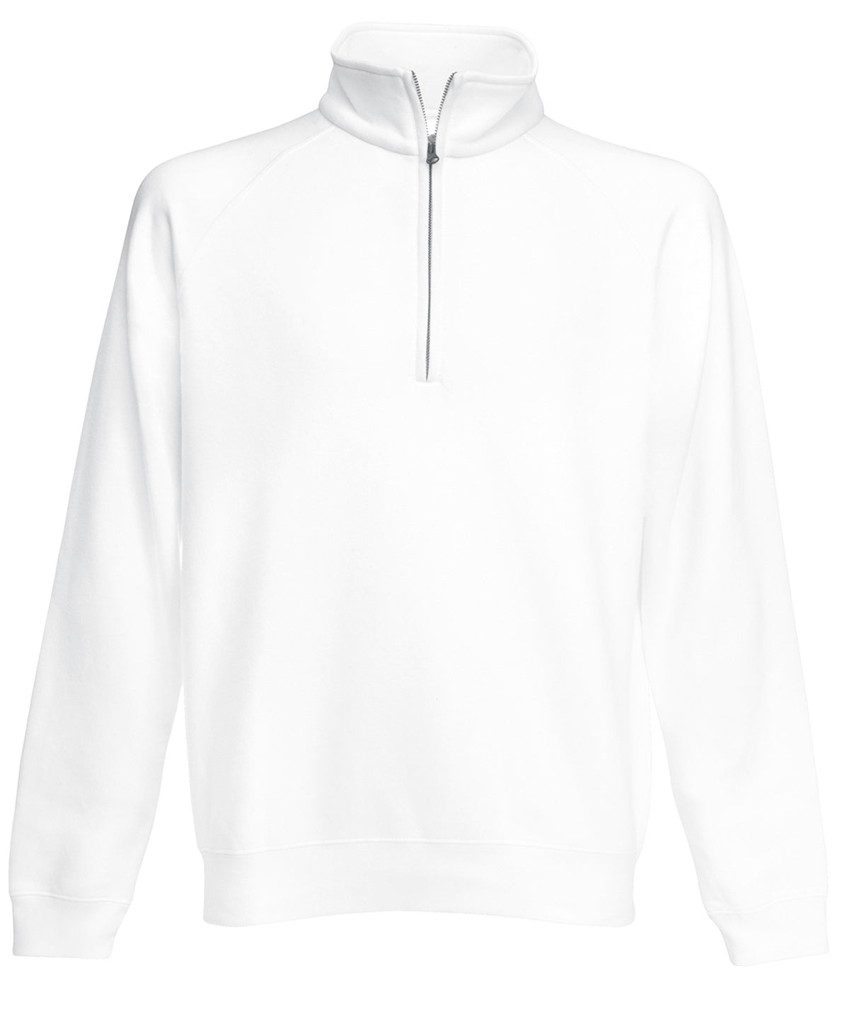 White - Premium 70/30 zip-neck sweatshirt - GarmentEmbroidery