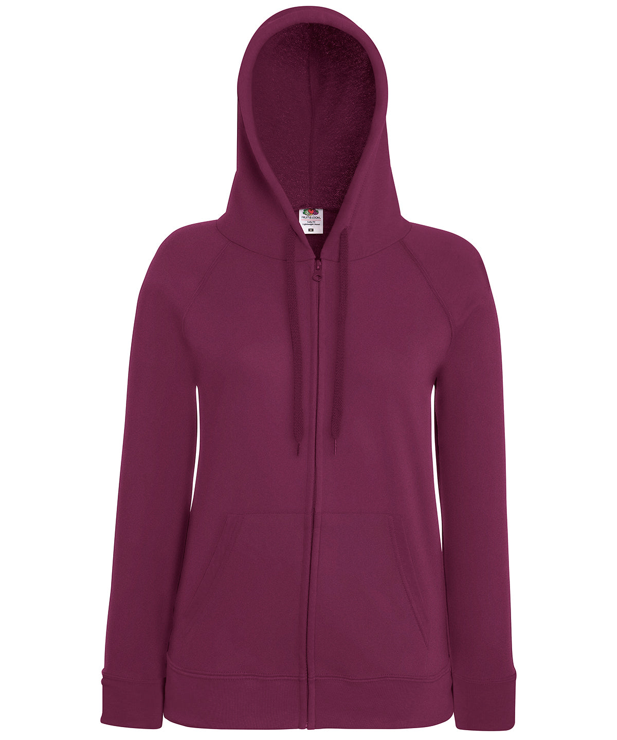 Burgundy - Women's lightweight hooded sweatshirt jacket - GarmentEmbroidery