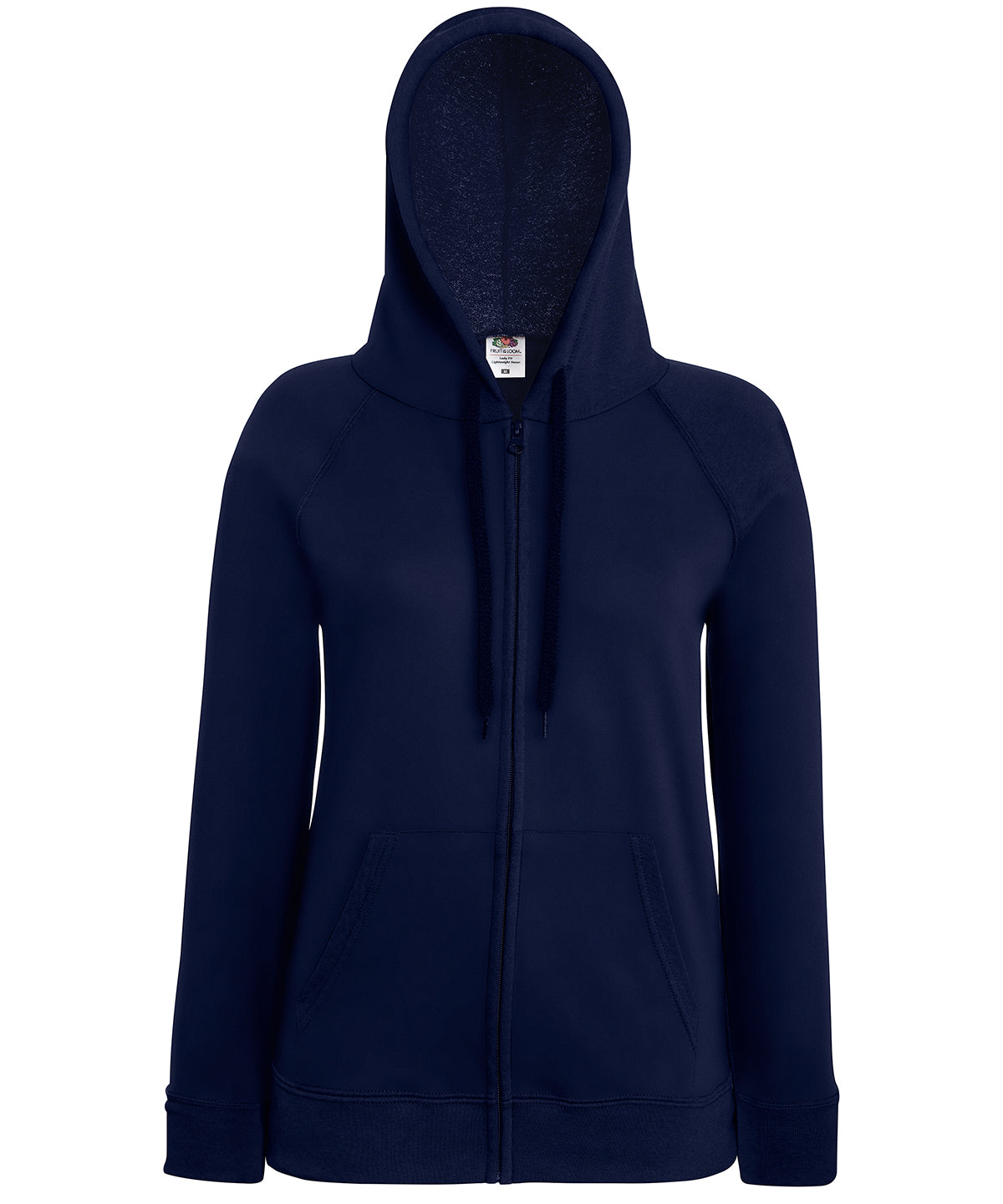 Deep Navy - Women's lightweight hooded sweatshirt jacket - GarmentEmbroidery