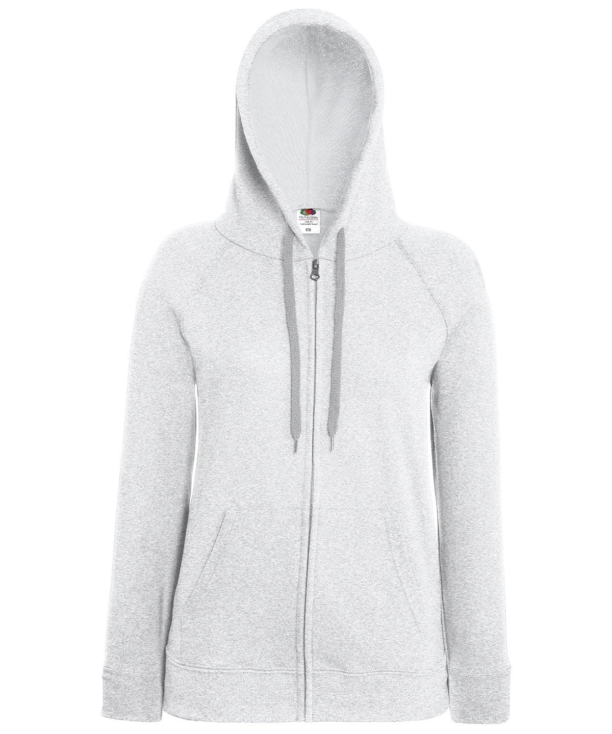 Heather Grey - Women's lightweight hooded sweatshirt jacket - GarmentEmbroidery
