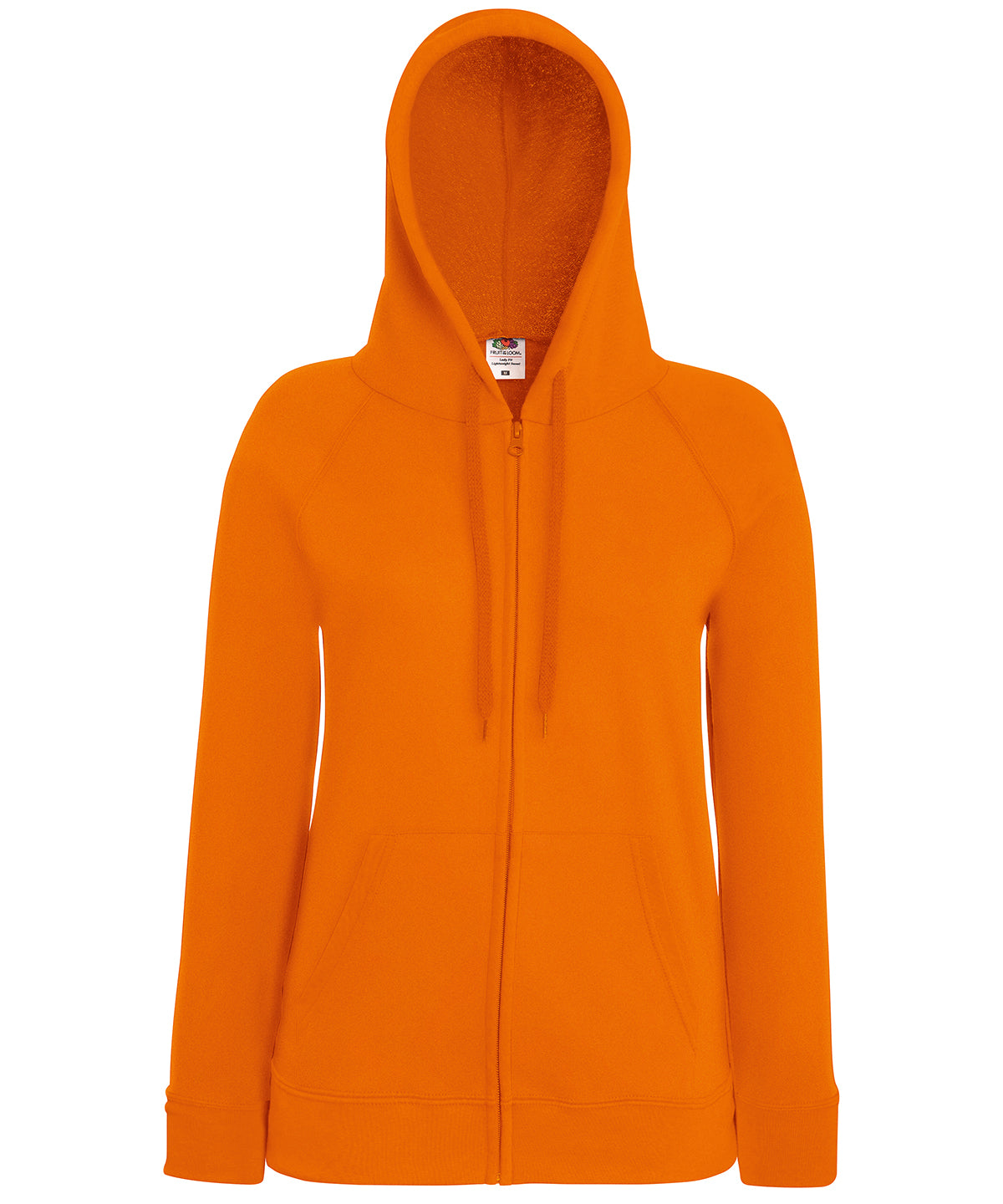 Orange - Women's lightweight hooded sweatshirt jacket - GarmentEmbroidery