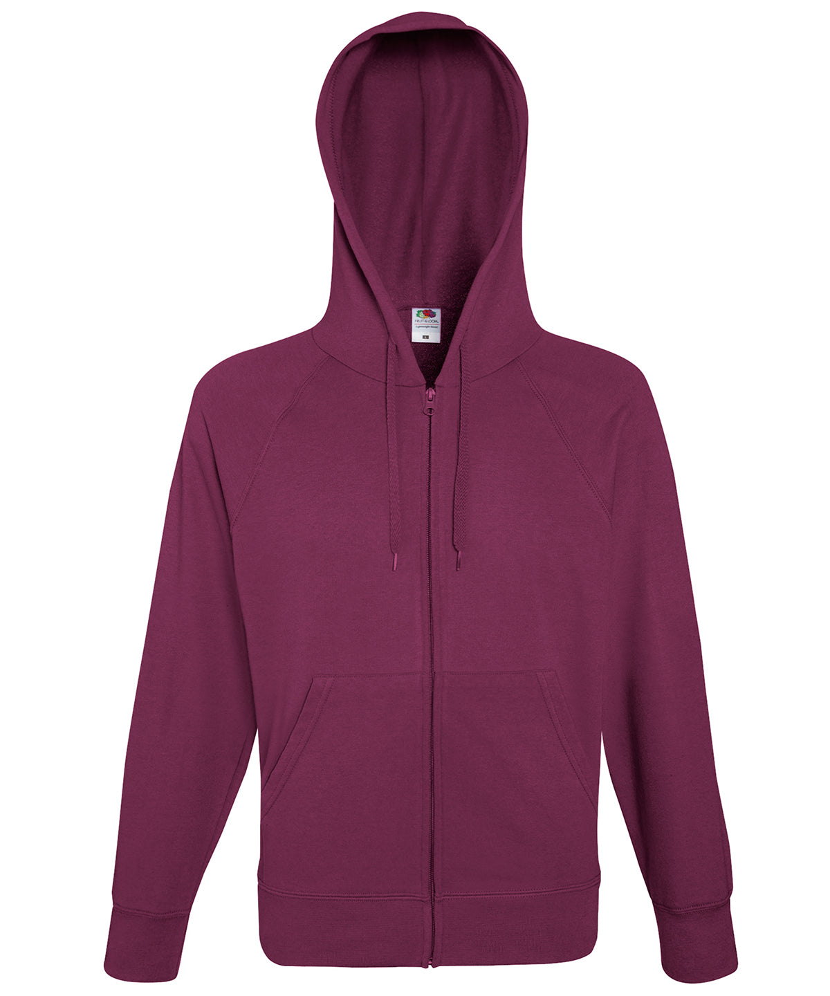 Burgundy - Lightweight hooded sweatshirt jacket - GarmentEmbroidery