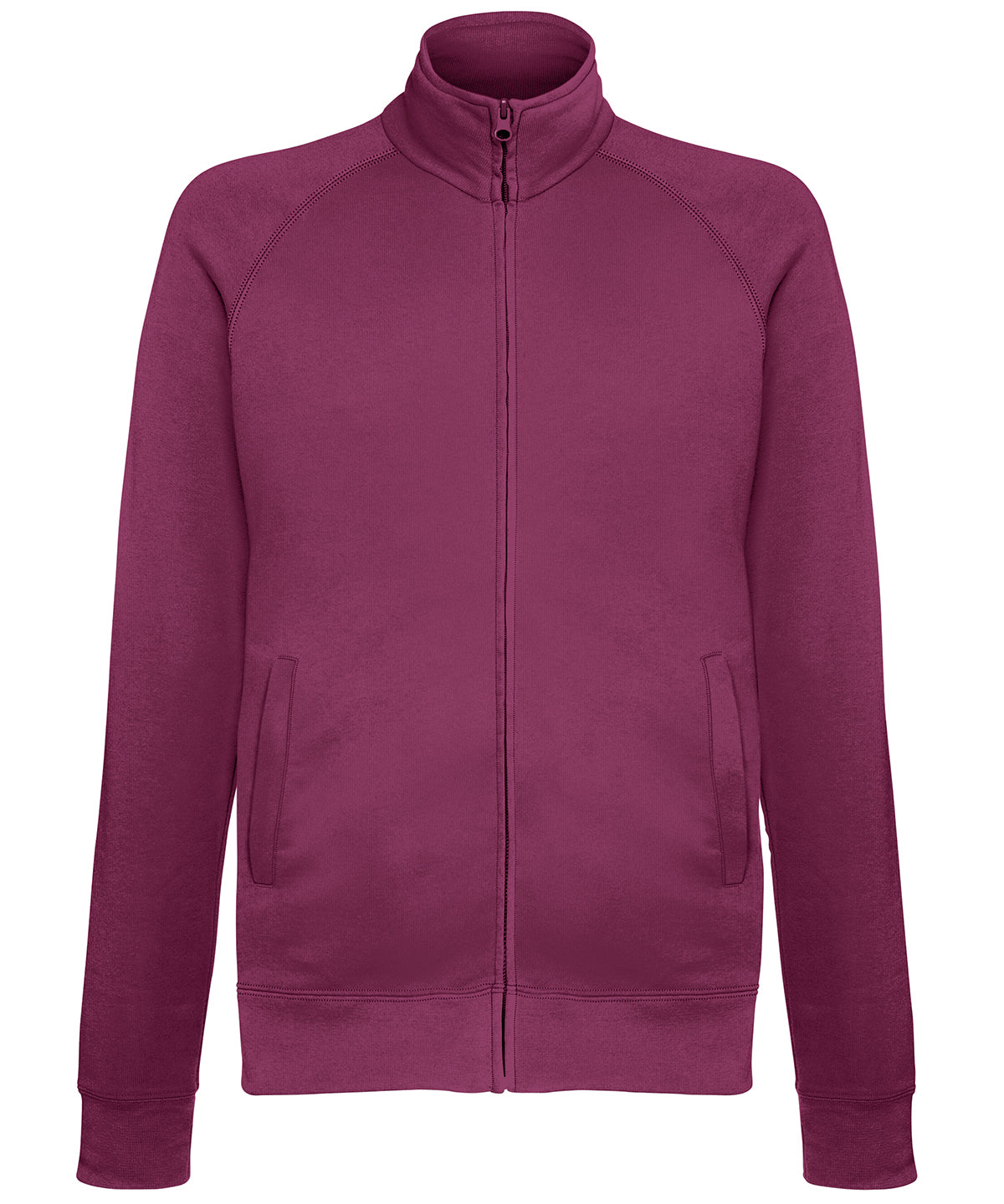 Burgundy - Lightweight sweatshirt jacket - GarmentEmbroidery