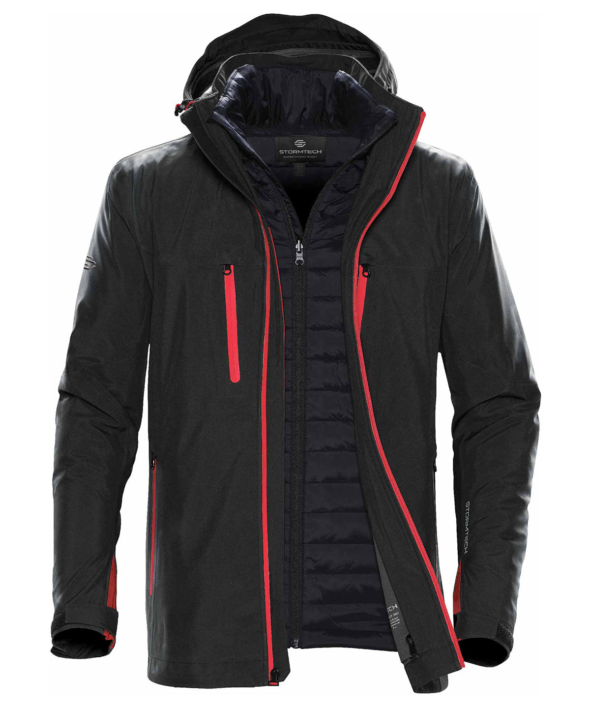 Black/Red - Matrix system jacket - GarmentEmbroidery