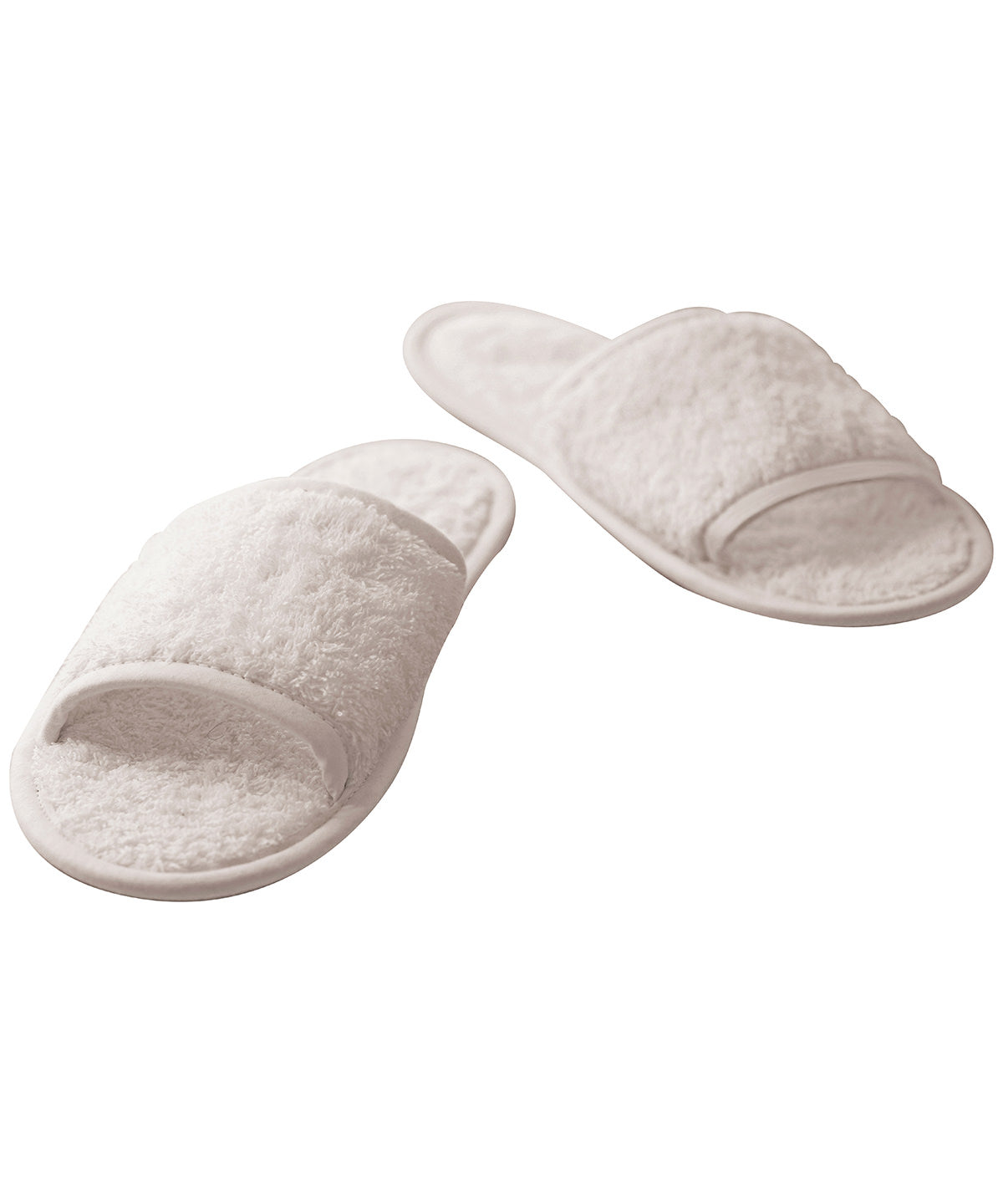 White - Classic terry slippers (open-toe) - GarmentEmbroidery