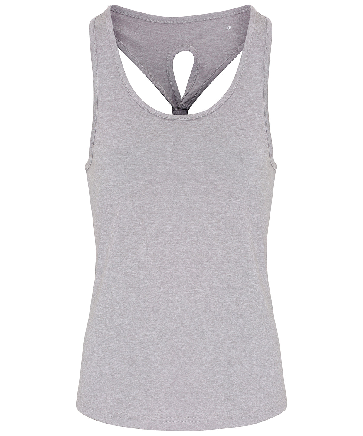 Silver Melange - Women's TriDri® yoga knot vest - GarmentEmbroidery