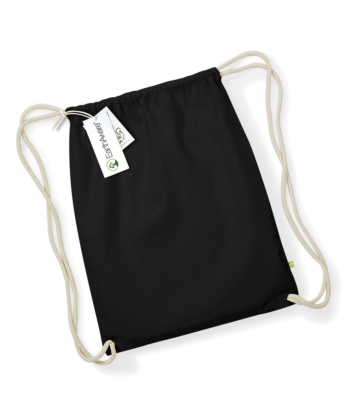 Black - EarthAware® organic gymsac - GarmentEmbroidery