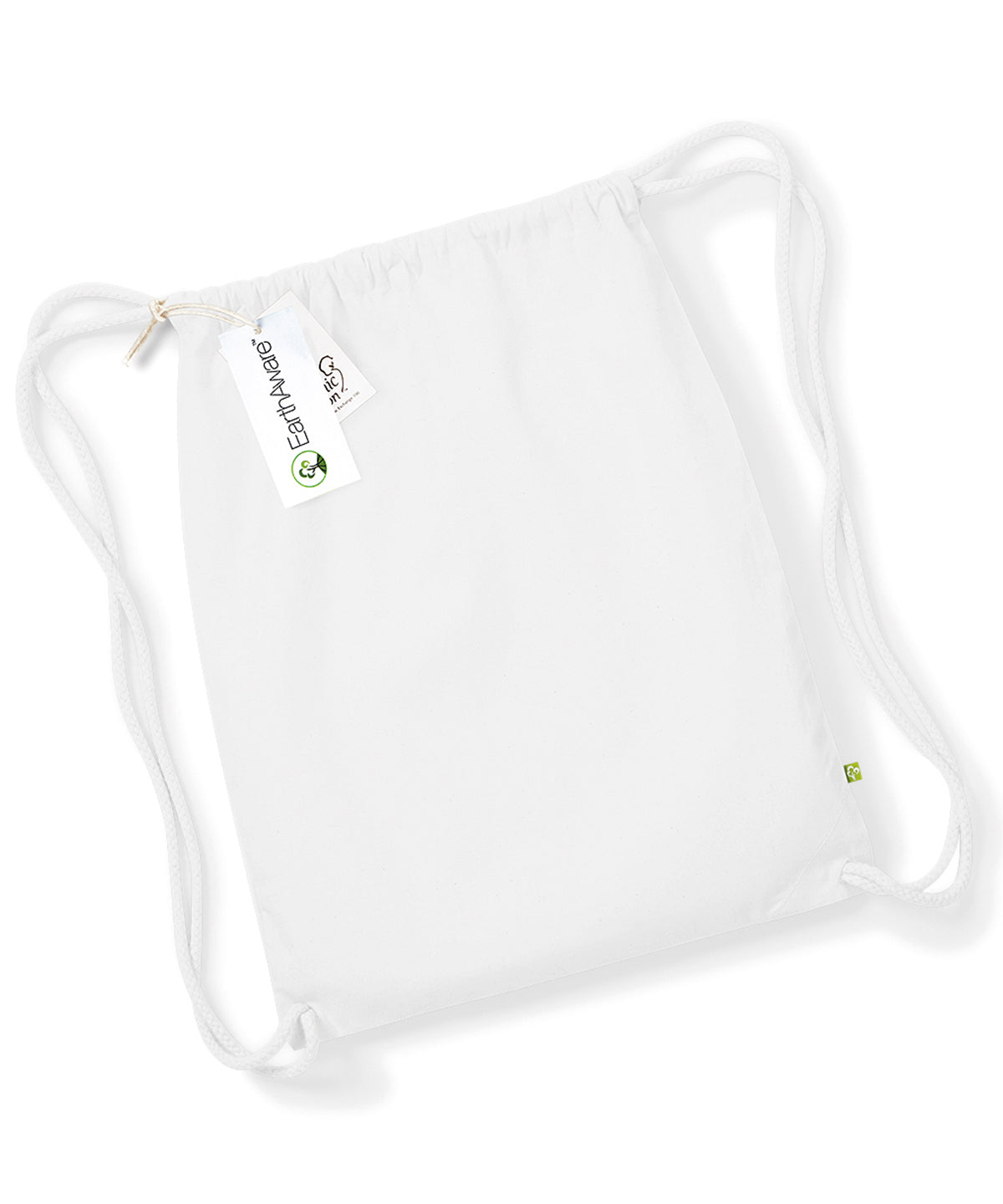 White - EarthAware® organic gymsac - GarmentEmbroidery