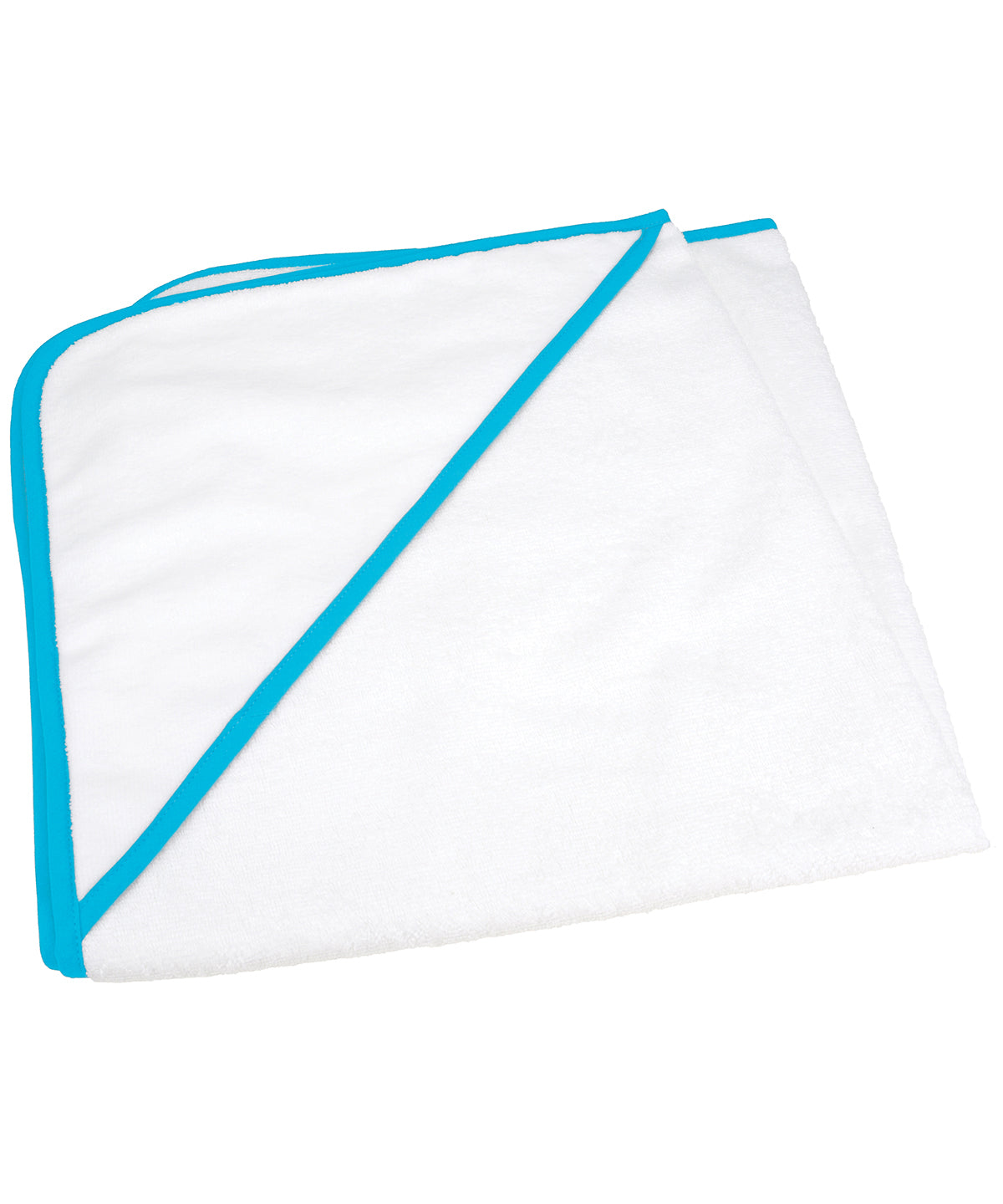 White/Aqua Blue - ARTG® Babiezz® all-over sublimation hooded baby towel - GarmentEmbroidery