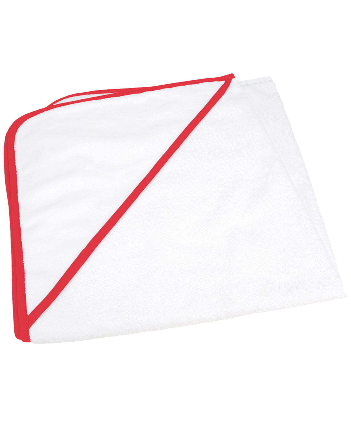 White/Fire Red - ARTG® Babiezz® all-over sublimation hooded baby towel - GarmentEmbroidery