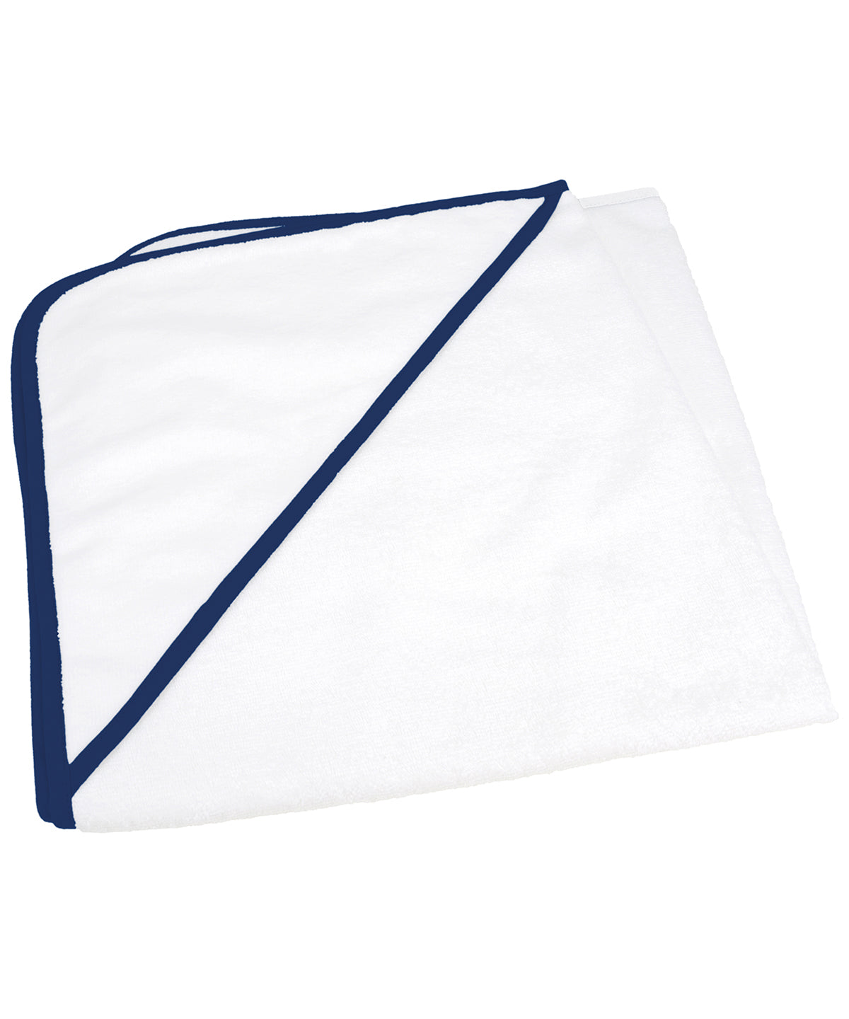 White/French Navy - ARTG® Babiezz® all-over sublimation hooded baby towel - GarmentEmbroidery