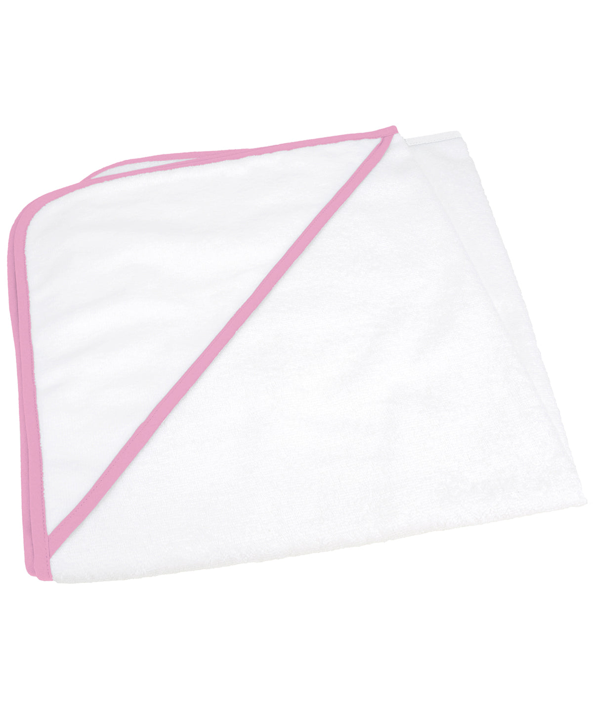 White/Light Pink - ARTG® Babiezz® all-over sublimation hooded baby towel - GarmentEmbroidery