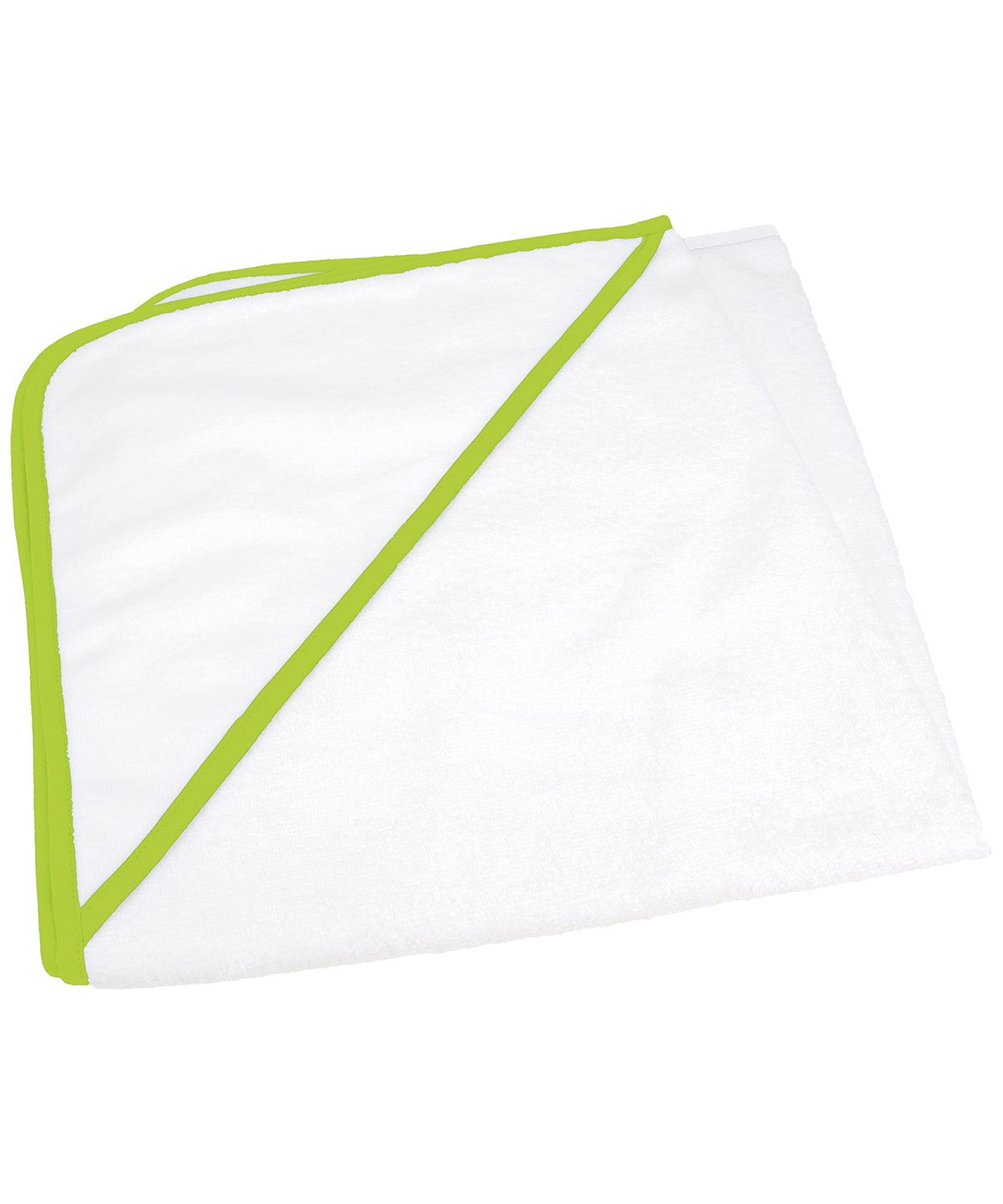 White/Lime Green - ARTG® Babiezz® all-over sublimation hooded baby towel - GarmentEmbroidery