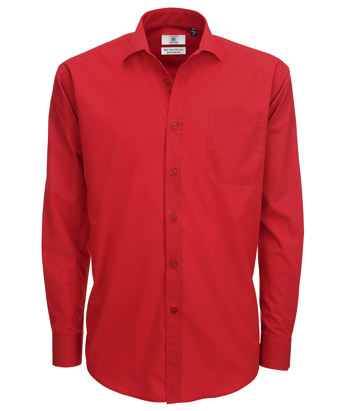 Deep red - B&C Smart long sleeve /men - GarmentEmbroidery