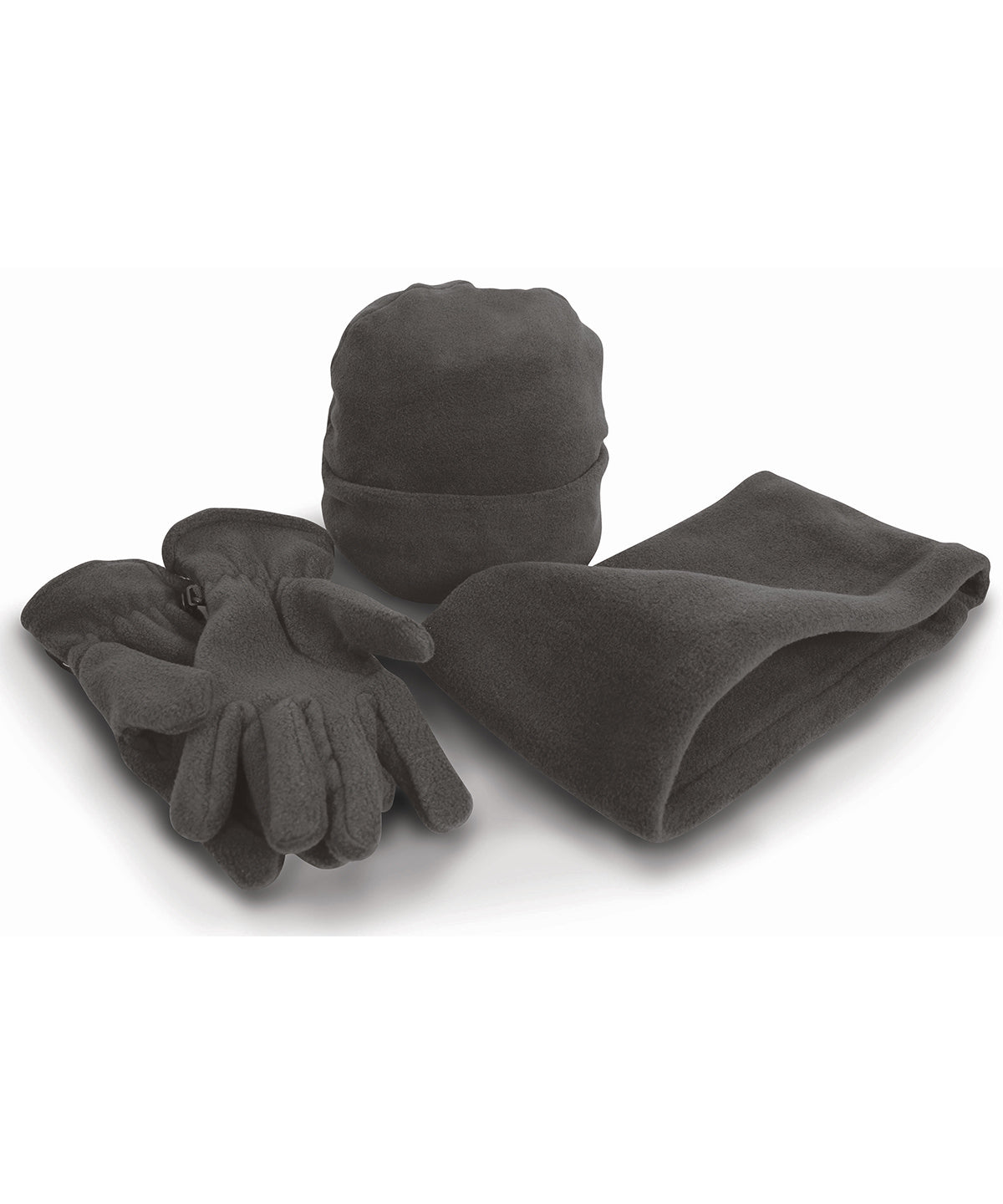 Charcoal - Polartherm™ fleece accessory set - GarmentEmbroidery