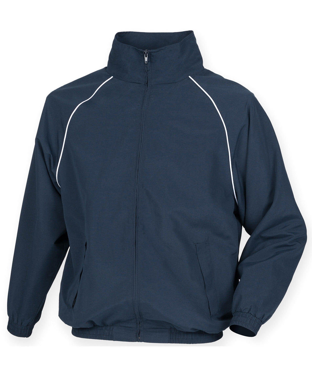 Navy/White piping - Start-line track top - GarmentEmbroidery