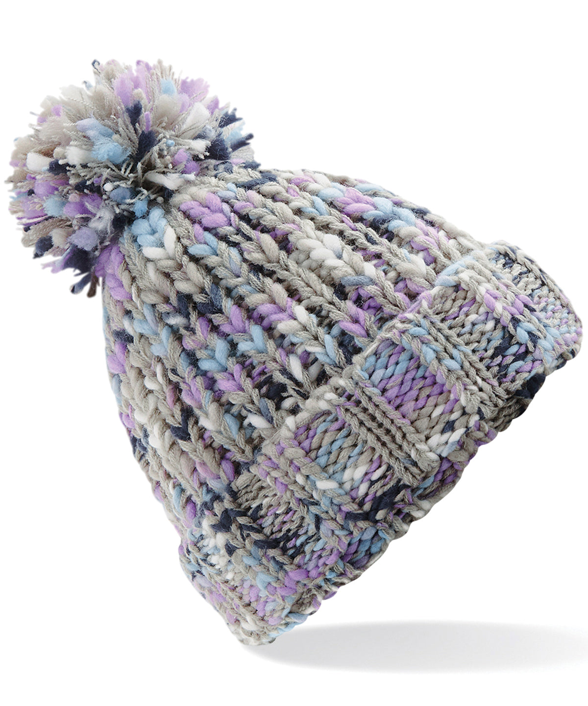 Lavender Twist - Twister pom pom beanie - GarmentEmbroidery