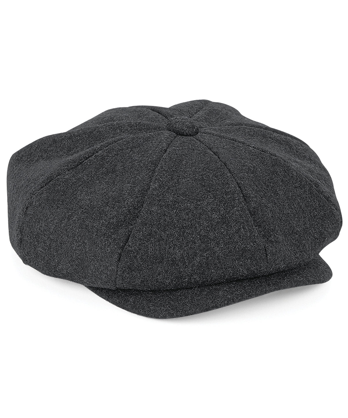 Charcoal Marl - Melton wool baker boy cap - GarmentEmbroidery