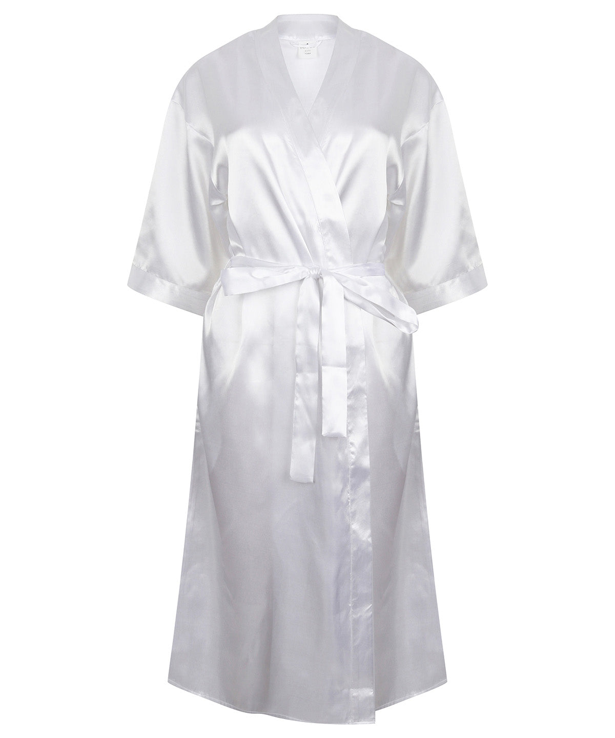 White - Women's satin robe - GarmentEmbroidery