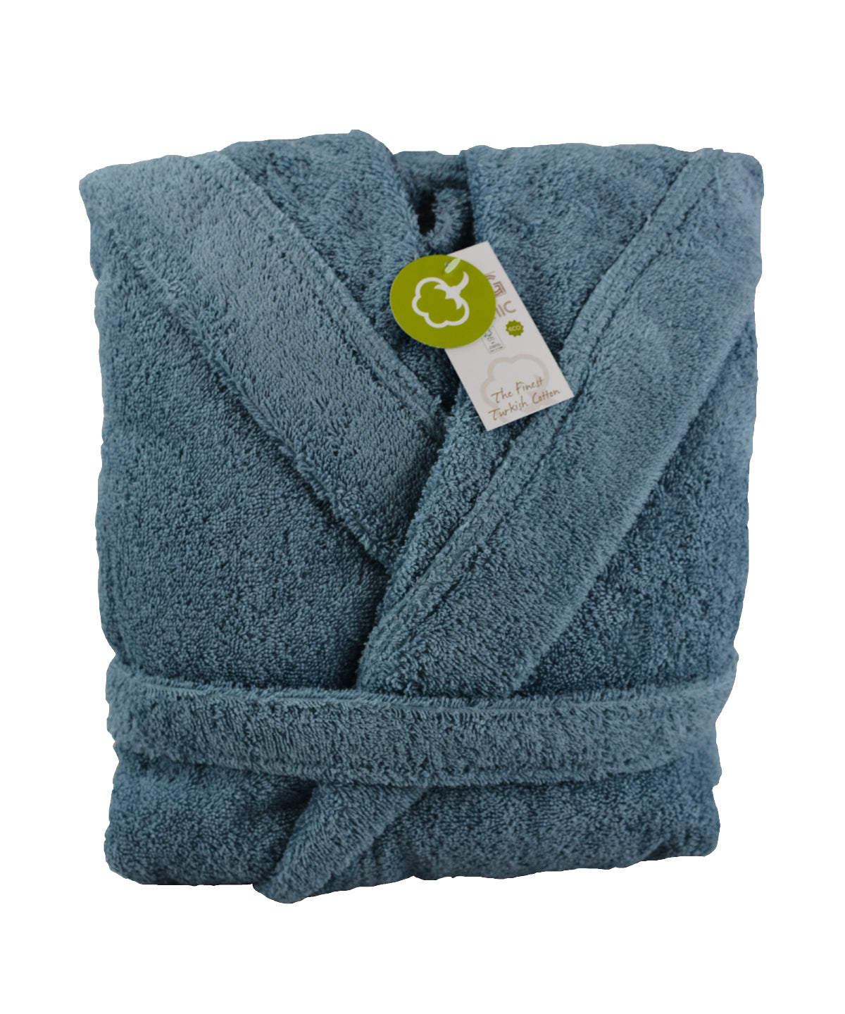 Blue - ARTG® organic bathrobe with hood - GarmentEmbroidery