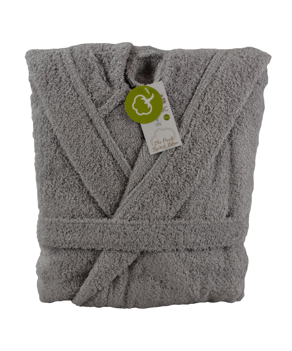 Grey - ARTG® organic bathrobe with hood - GarmentEmbroidery