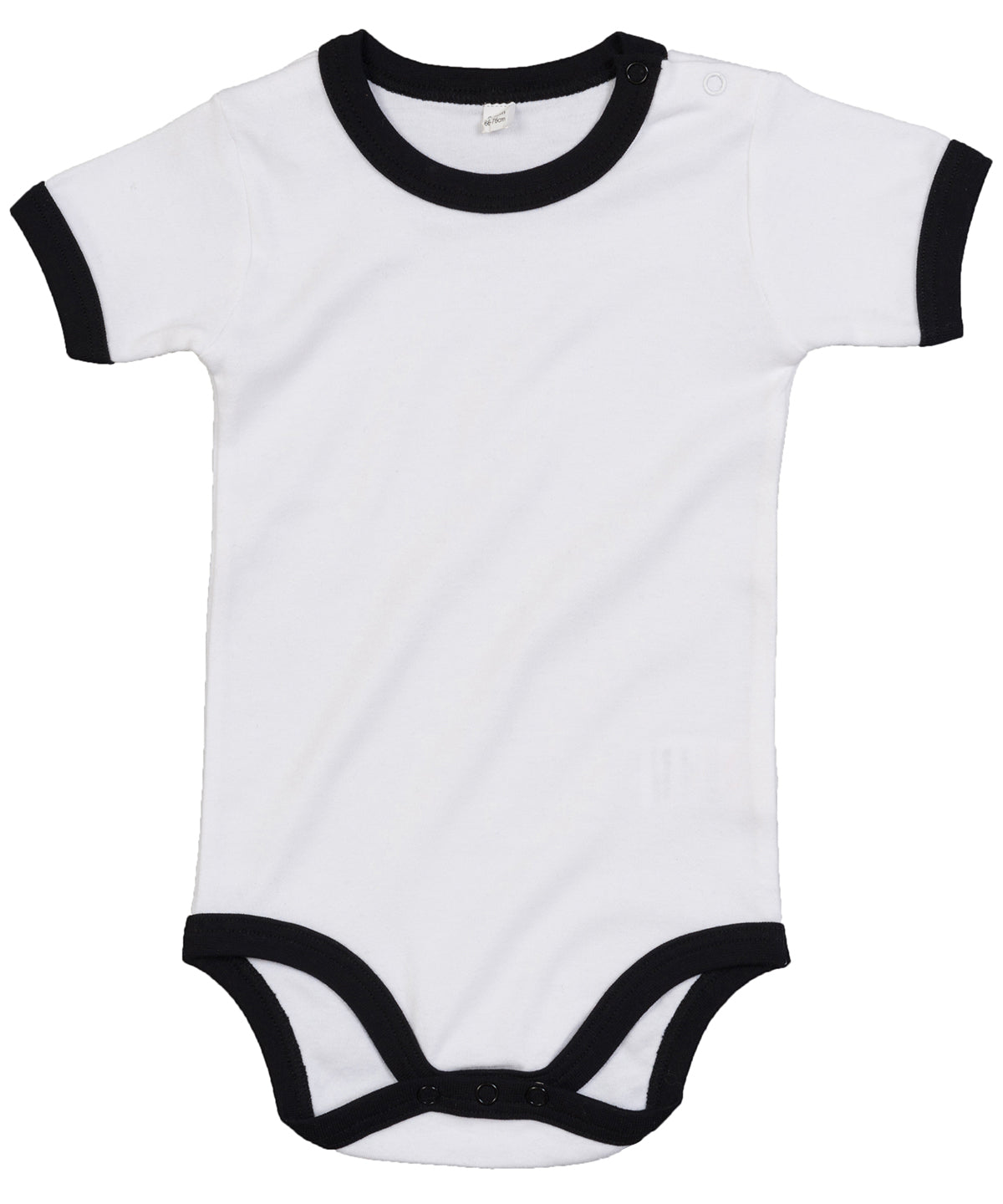 White/Black - Ringer bodysuit - GarmentEmbroidery