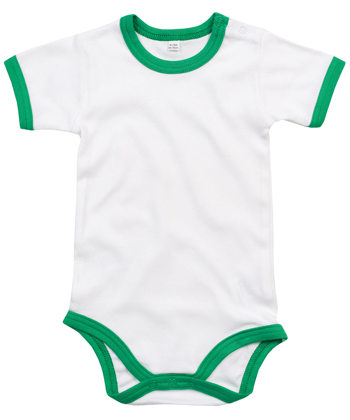Organic White/Kelly Green - Ringer bodysuit - GarmentEmbroidery