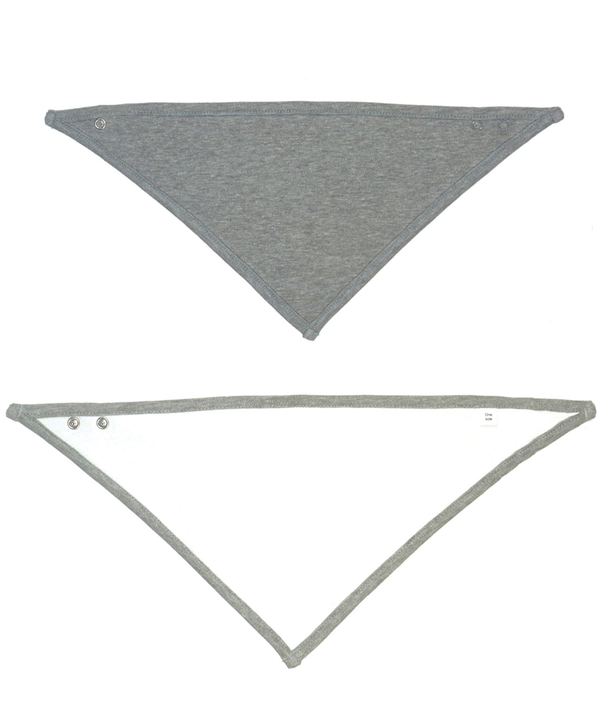 White/Heather Grey Melange - Bandana bib - GarmentEmbroidery