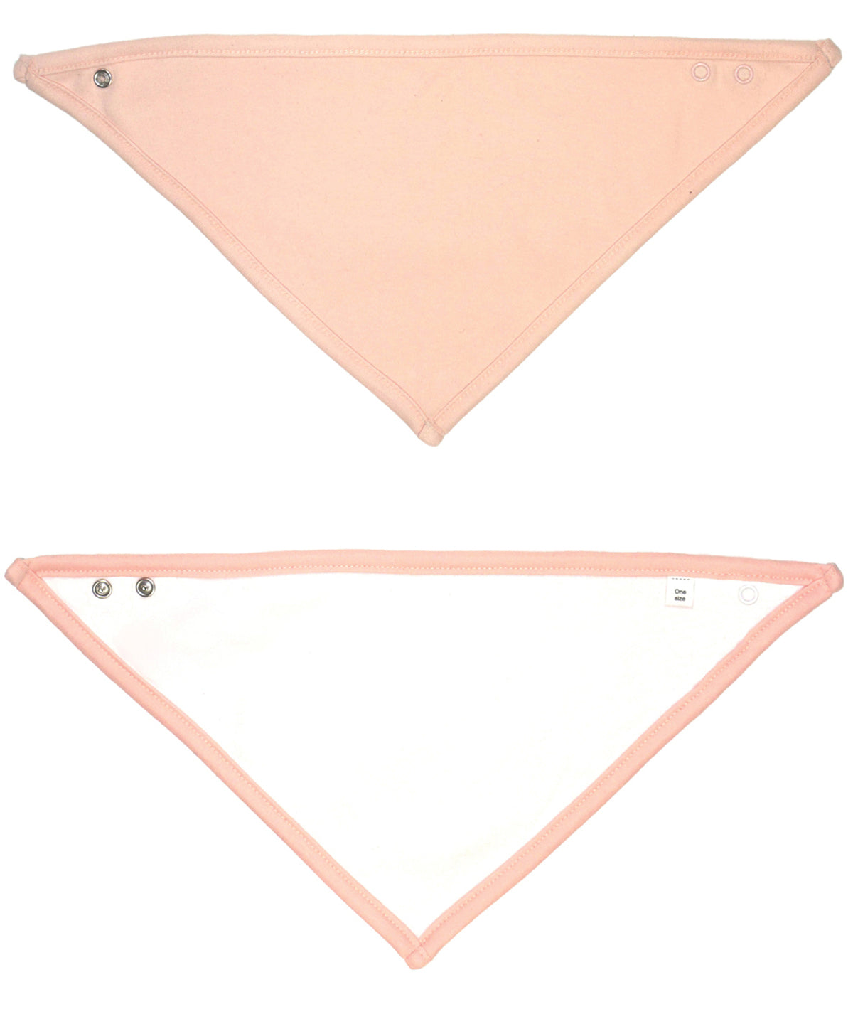 White/Powder Pink - Bandana bib - GarmentEmbroidery