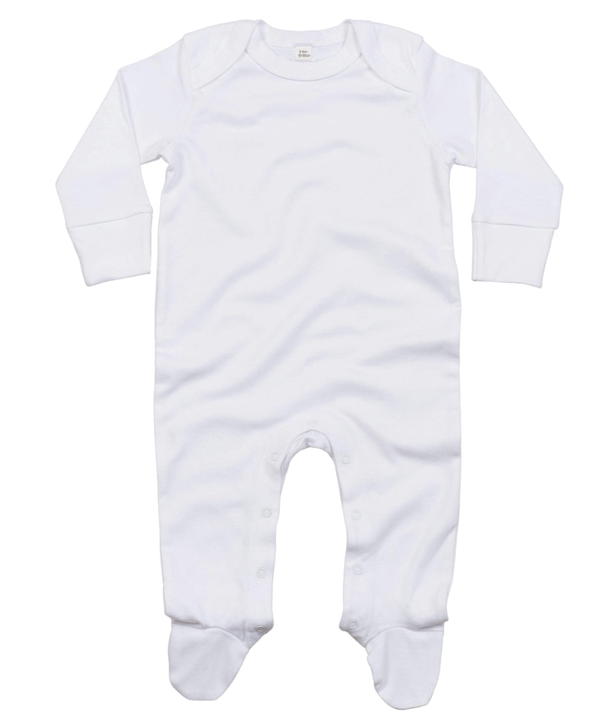 Organic White - Baby organic envelope sleepsuit with mitts - GarmentEmbroidery