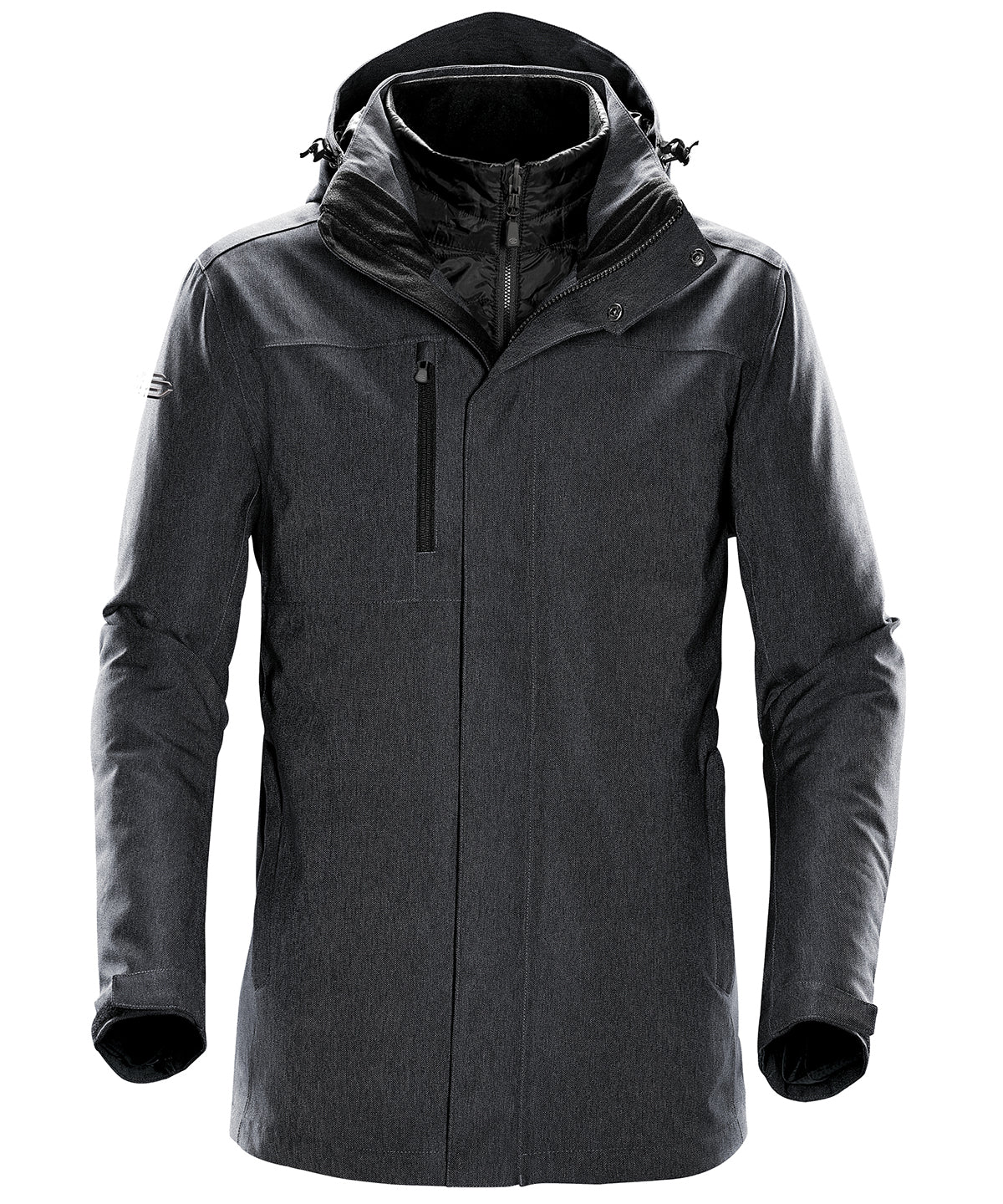 Charcoal Twill - Avalanche system jacket - GarmentEmbroidery