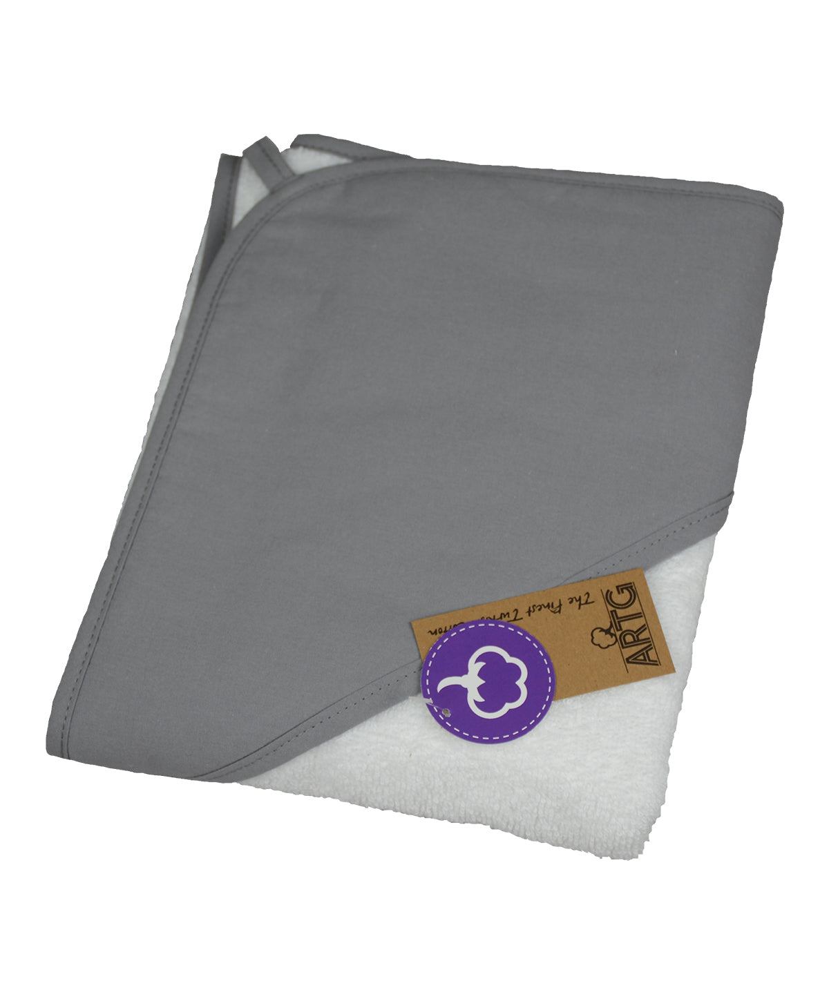 White/Anthracite Grey/Anthracite Grey - PRINT-Me® baby hooded towel - GarmentEmbroidery