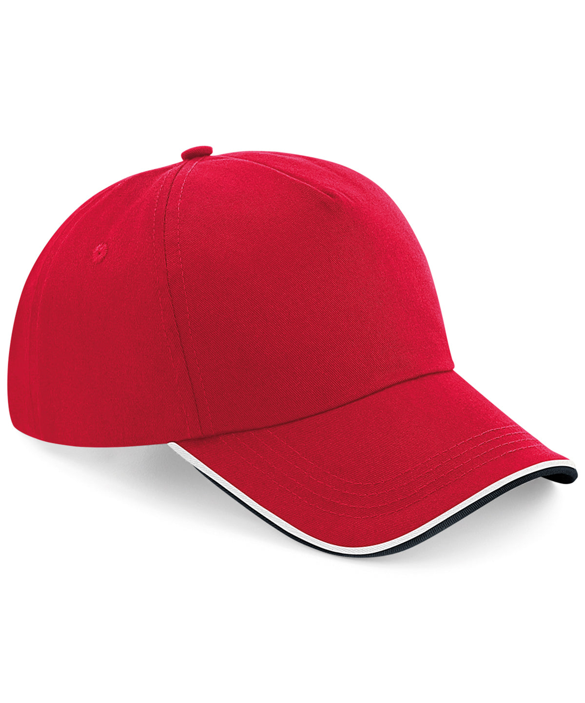 Classic Red/Black/White - Authentic 5-panel cap - piped peak - GarmentEmbroidery