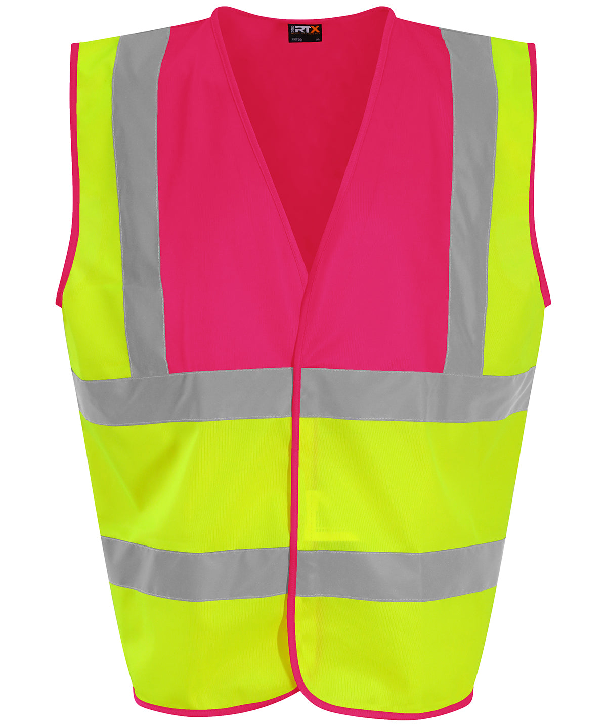 HV Yellow/Pink - Waistcoat - GarmentEmbroidery