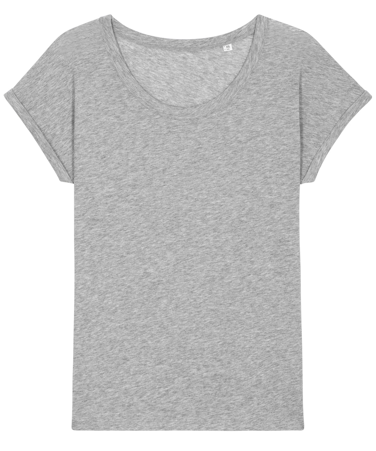 Heather Grey Slub - Women's Stella Rounders slub rolled sleeve slub t-shirt (STTW112) - GarmentEmbroidery