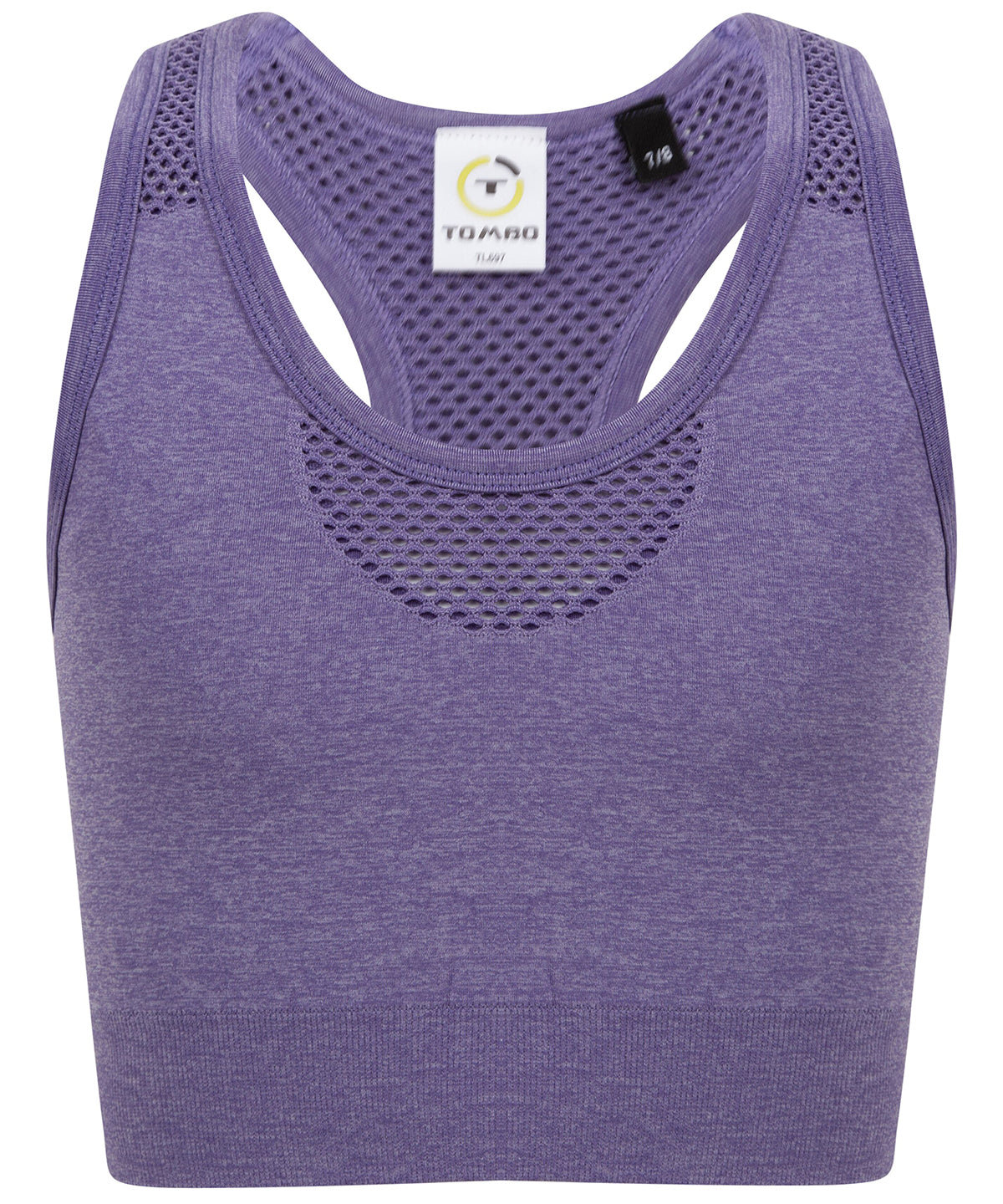 Purple Marl - Kids seamless crop top - GarmentEmbroidery