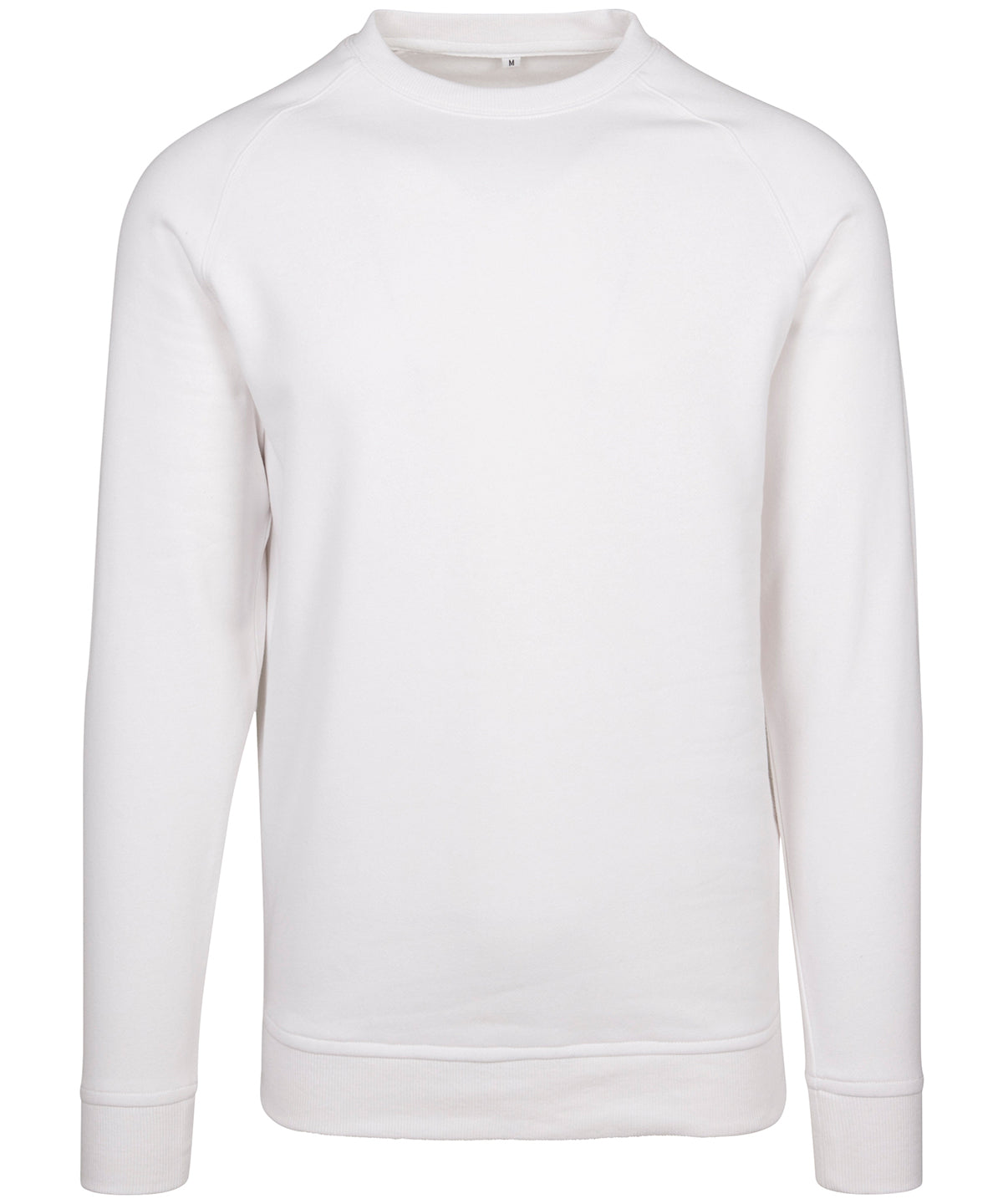 White - Raglan sweat crew neck - GarmentEmbroidery