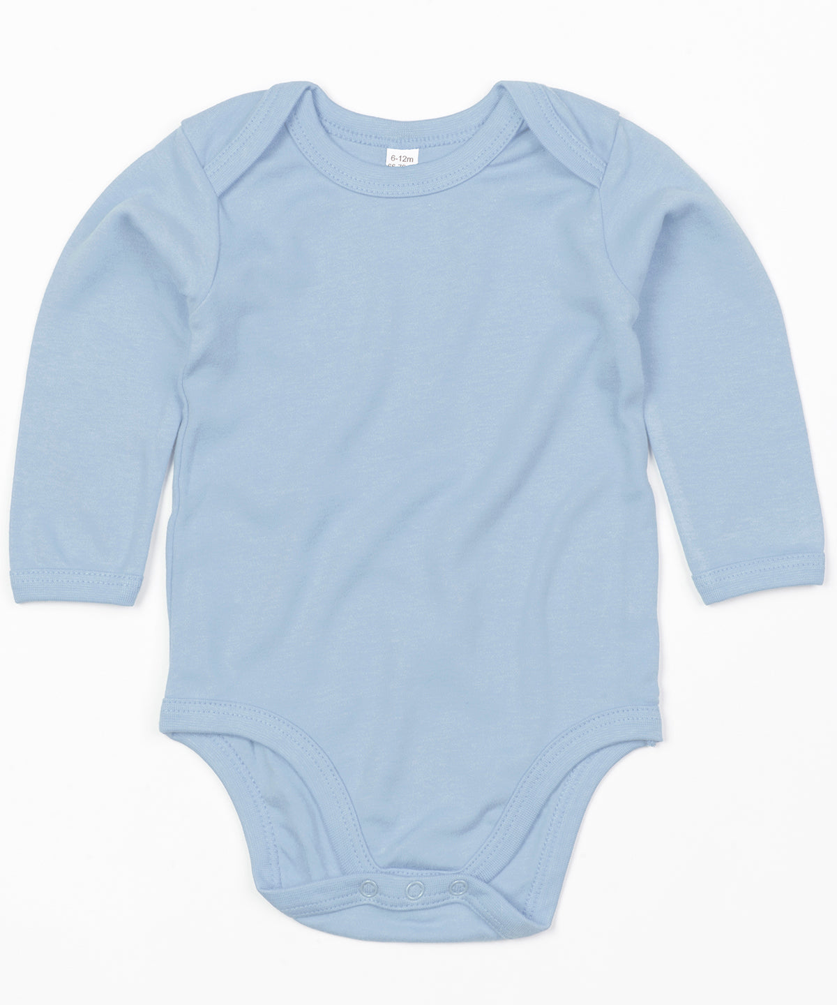 Organic Dusty Blue - Baby organic long sleeve bodysuit - GarmentEmbroidery
