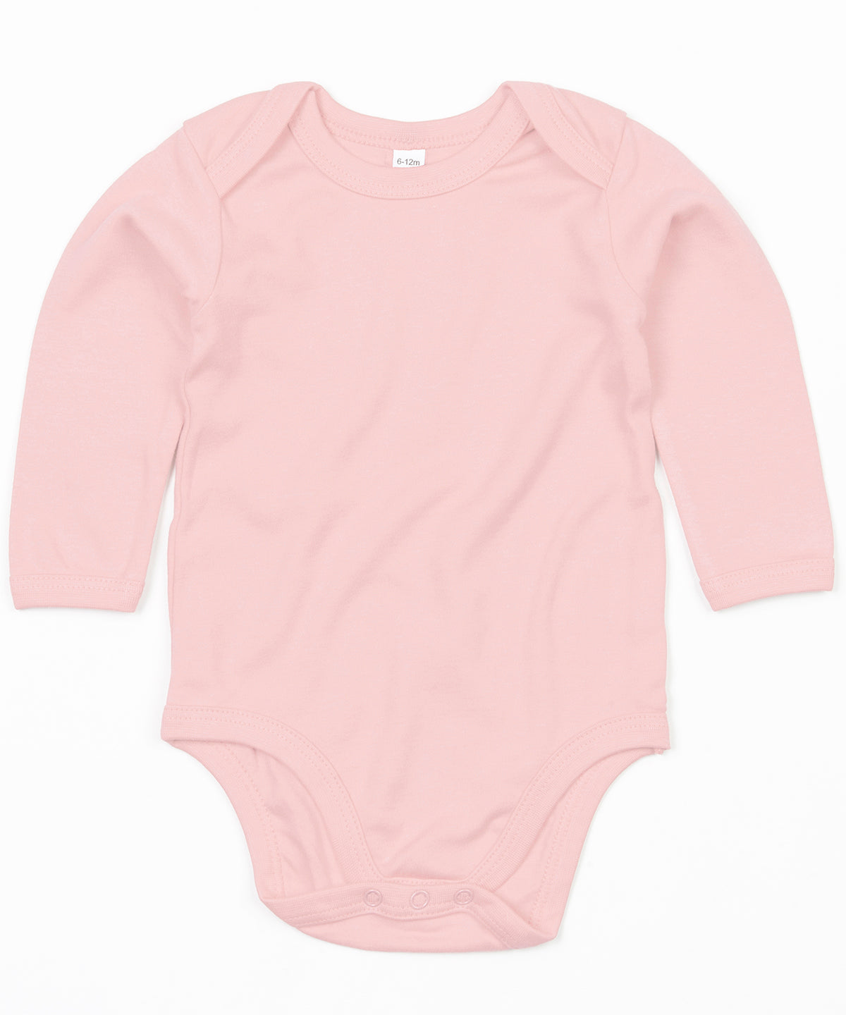 Organic Powder Pink - Baby organic long sleeve bodysuit - GarmentEmbroidery