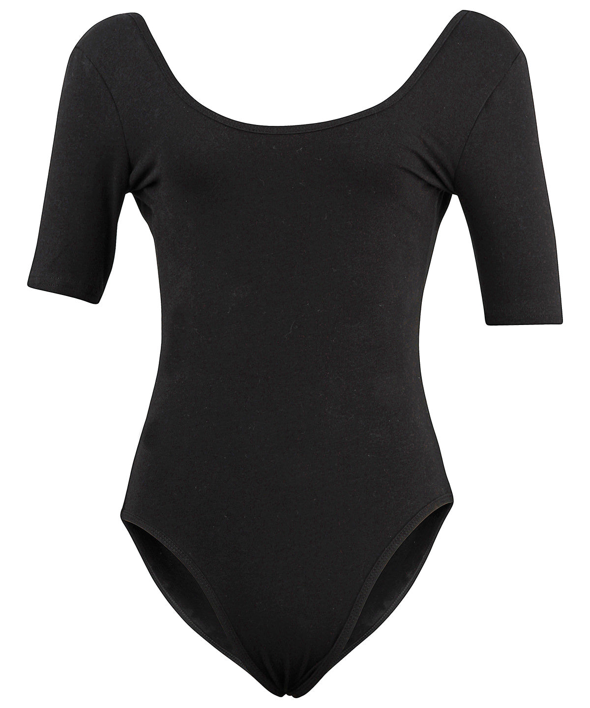 Black - Women's cotton Spandex Jersey short sleeve t-shirt leotard - GarmentEmbroidery