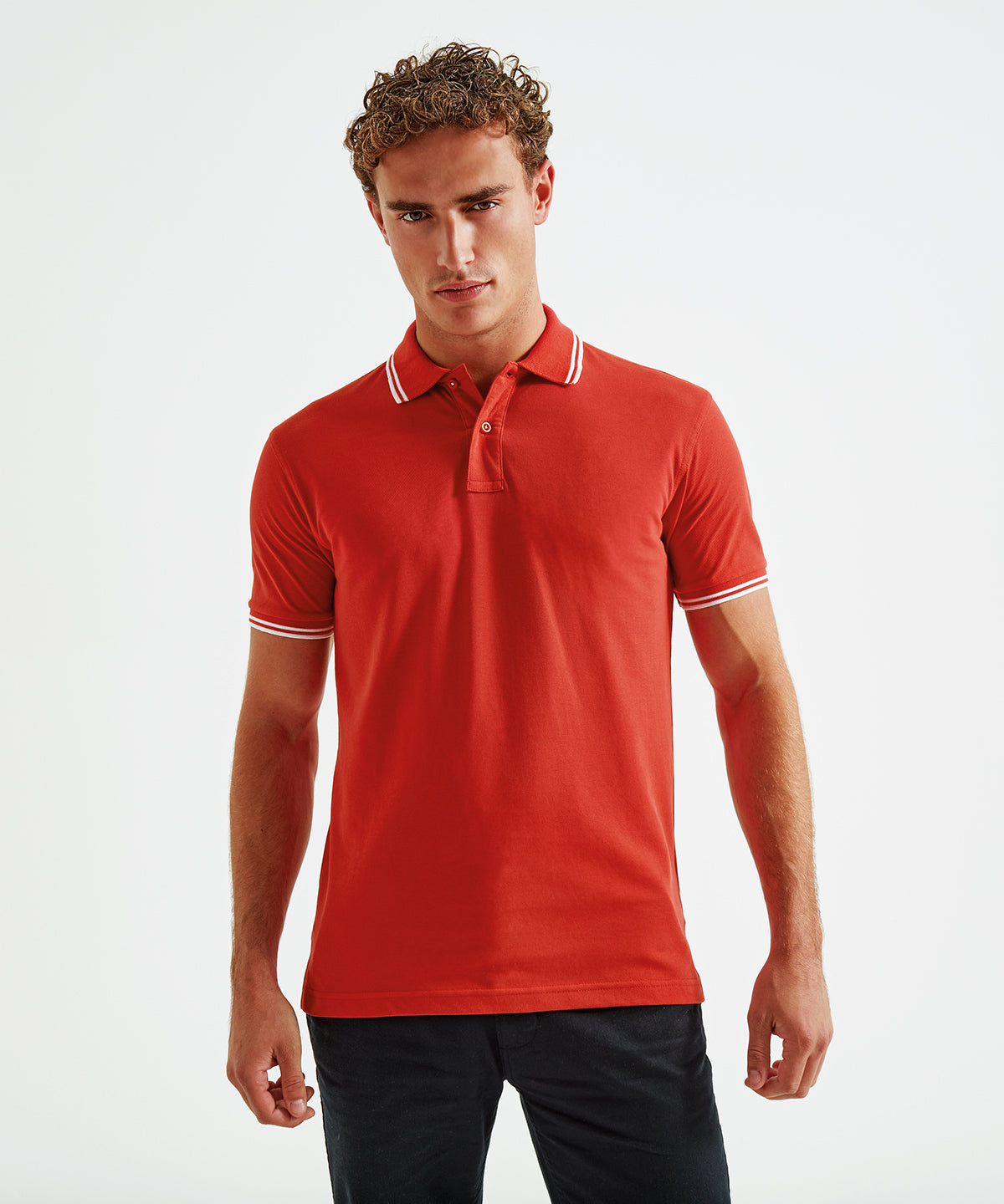 Lime/Navy - Men's classic fit tipped polo - GarmentEmbroidery