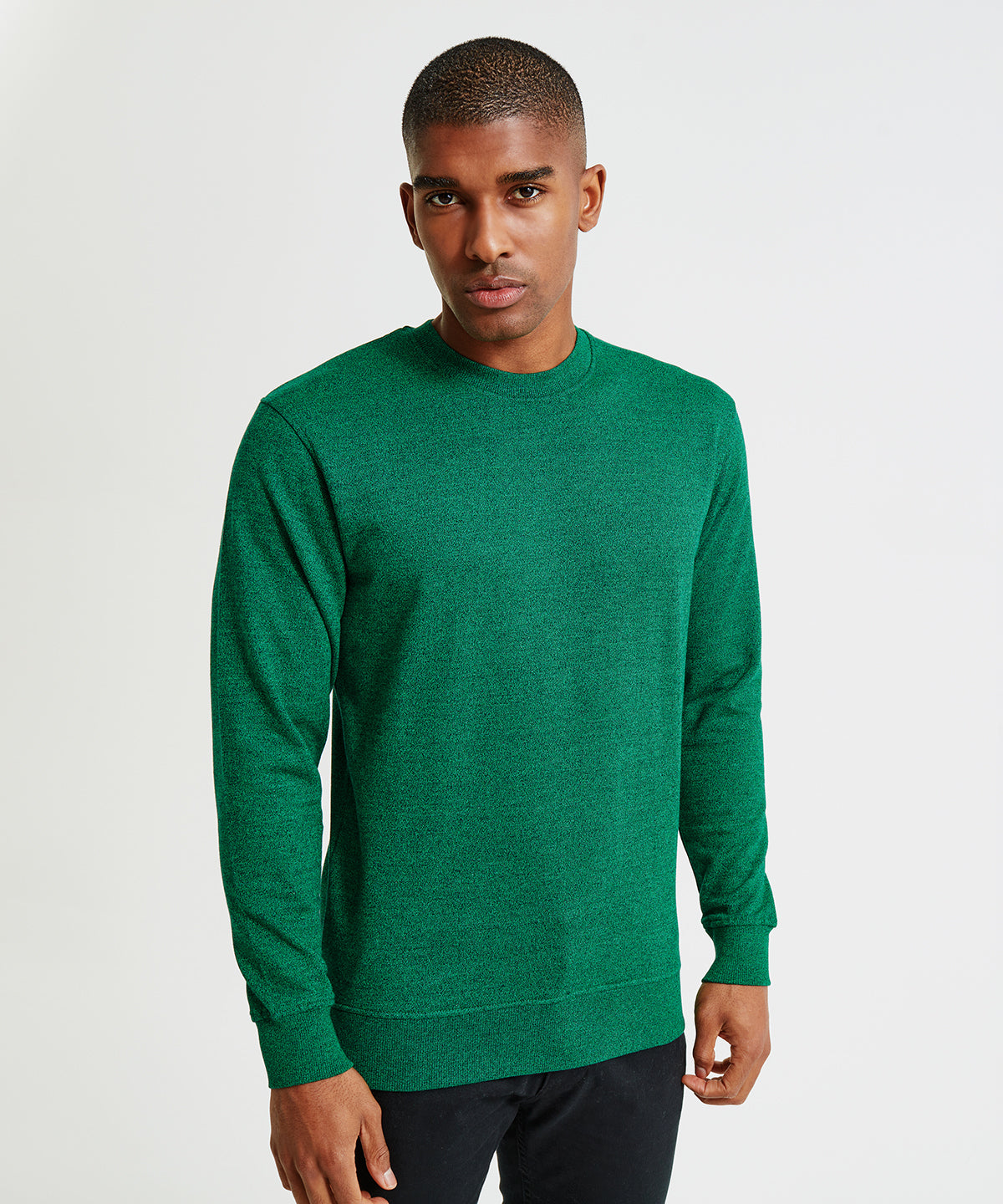 Kelly/Black - Men's twisted yarn sweatshirt - GarmentEmbroidery