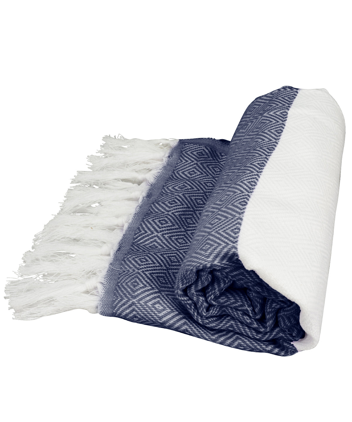White/Navy Blue - ARTG® Hamamzz® marmaris towel - GarmentEmbroidery