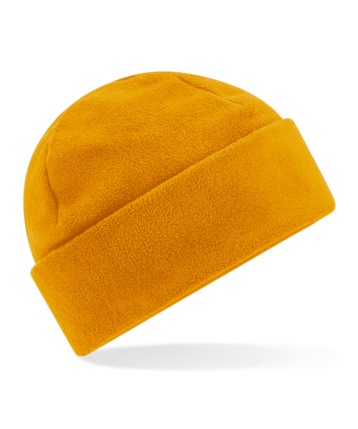 Mustard - Recycled fleece cuffed beanie - GarmentEmbroidery