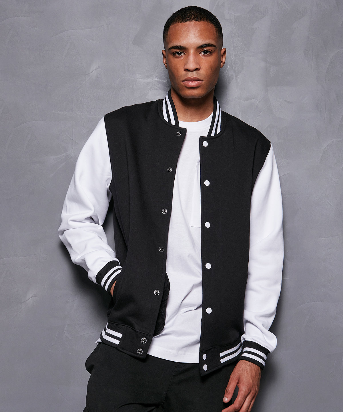 Red/White - Basic college jacket - GarmentEmbroidery