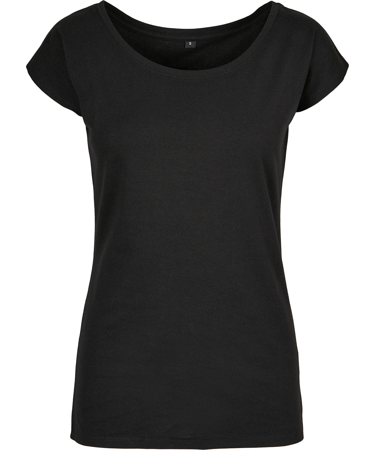 Black - Women's wide neck tee - GarmentEmbroidery