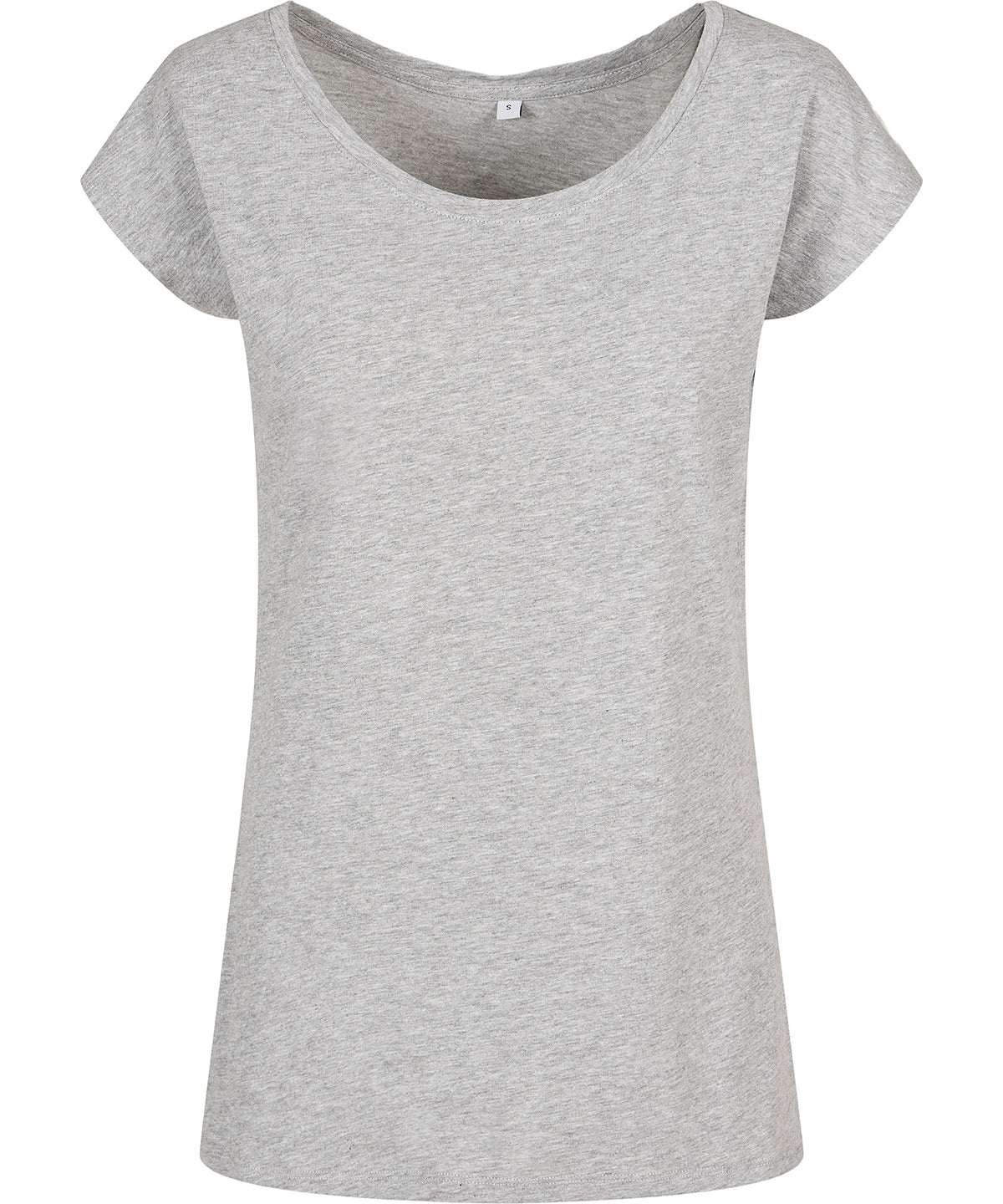Heather Grey - Women's wide neck tee - GarmentEmbroidery